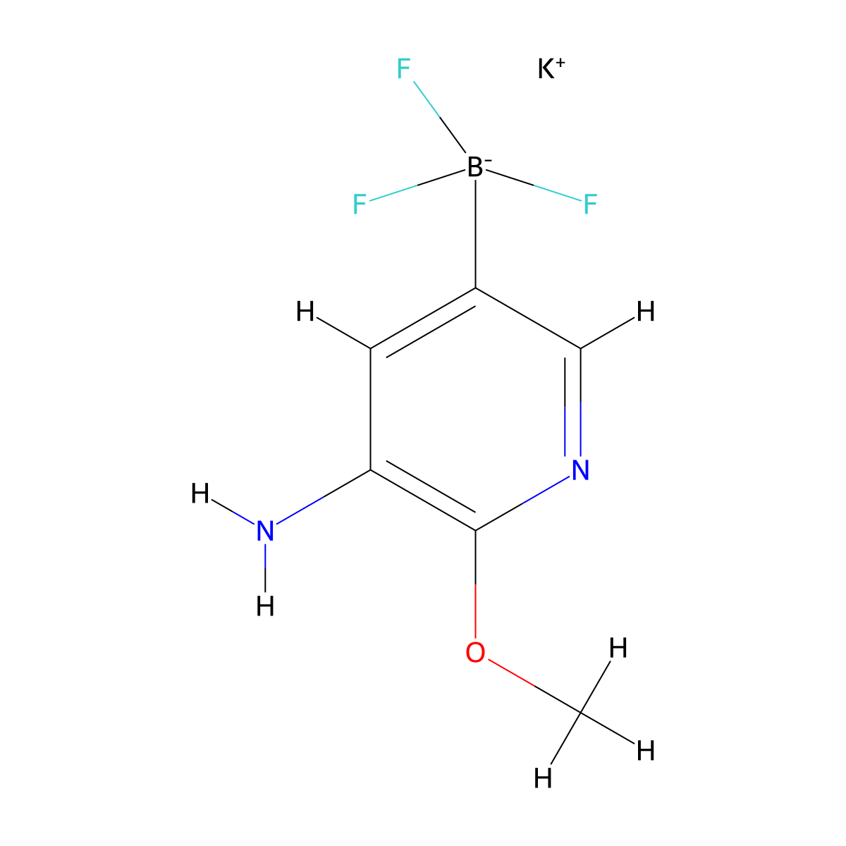 Potassium (5-amino-6-methoxypyridin-3-yl)trifluoroboranuide molecular structure, CAS 2188159-77-3