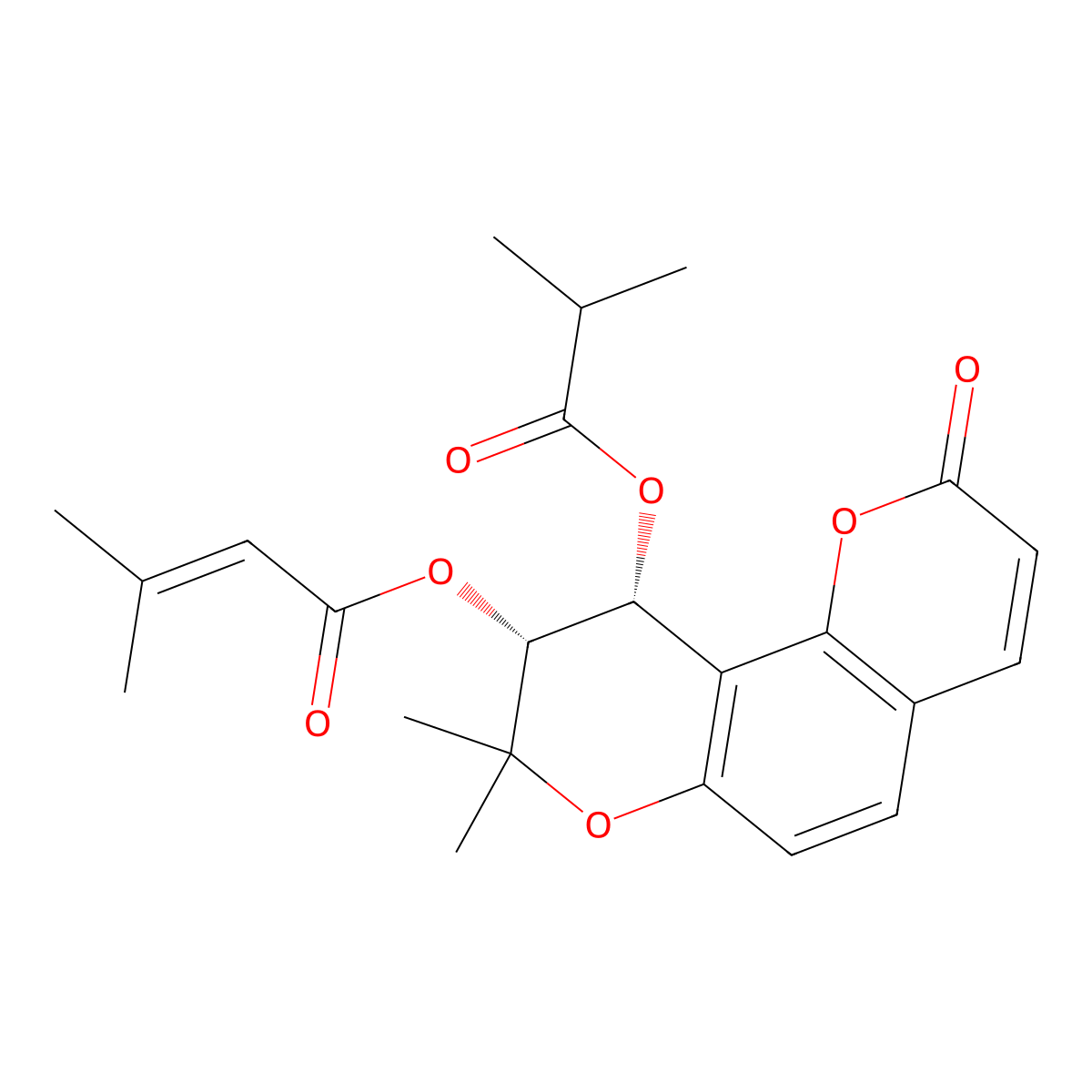 [(9R,10R)-8,8-dimethyl-10-(2-methylpropanoyloxy)-2-oxo-9,10-dihydropyrano[2,3-f]chromen-9-yl] 3-methylbut-2-enoate molecular structure, CAS 2188162-95-8