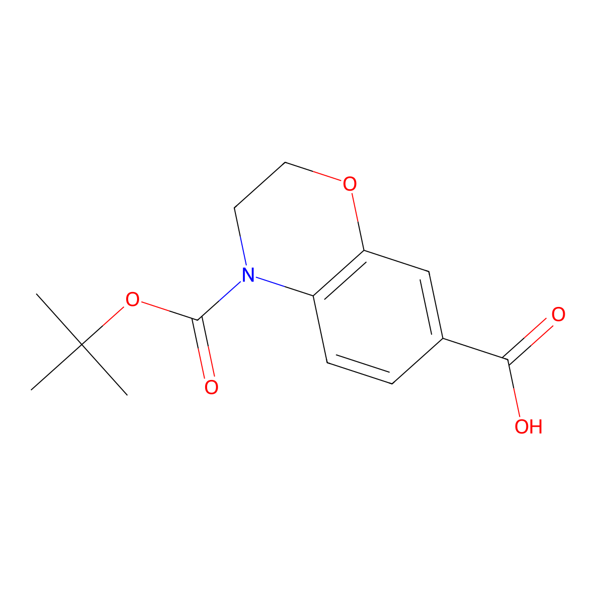 4-[(Tert-butoxy)carbonyl]-3,4-dihydro-2h-1,4-benzoxazine-7-carboxylic acid molecular structure, CAS 2188180-64-3