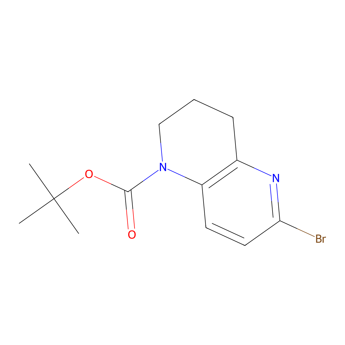 tert-Butyl 6-bromo-3,4-dihydro-1,5-naphthyridine-1(2H)-carboxylate molecular structure, CAS 2188181-83-9