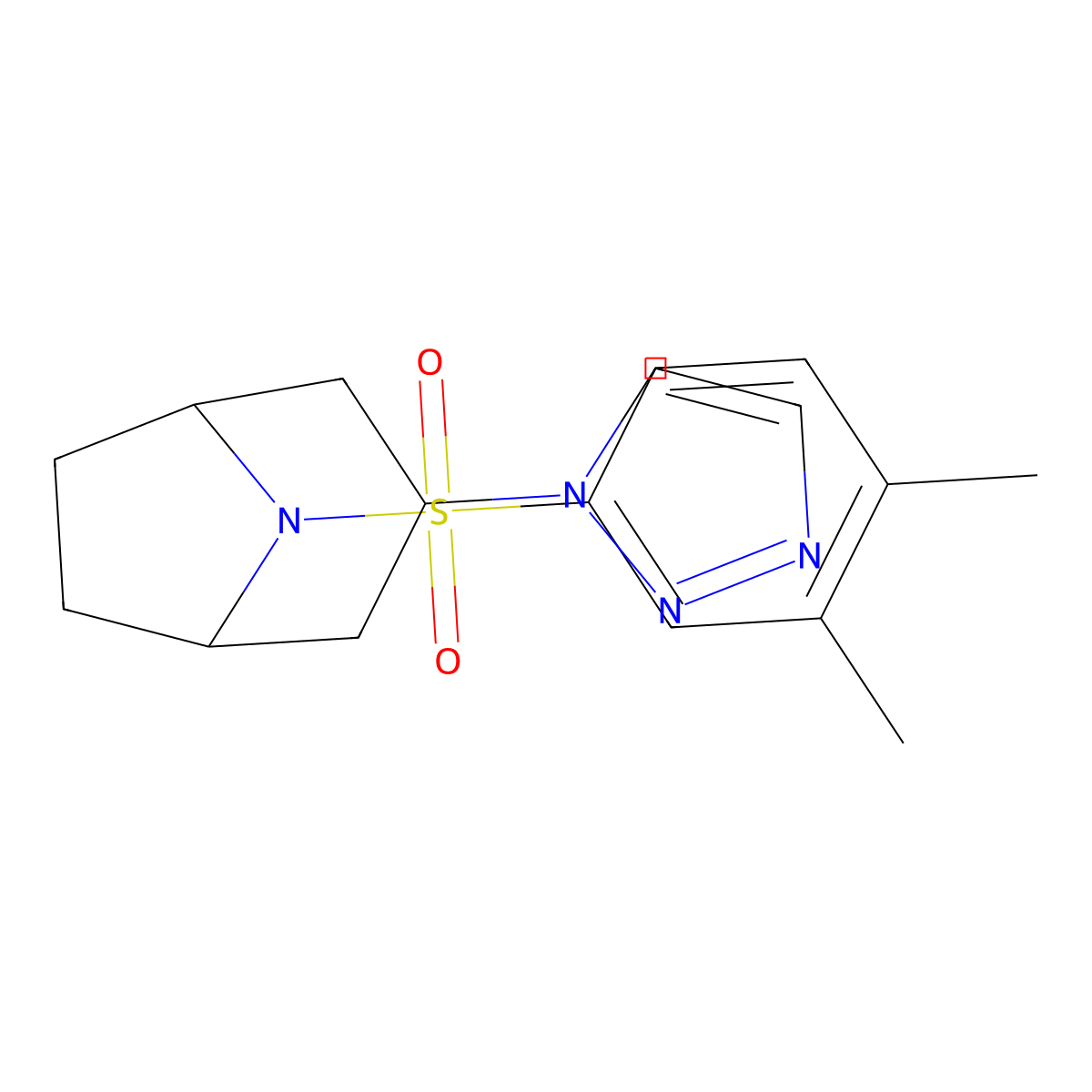 8-(3,4-dimethylbenzenesulfonyl)-3-(1H-1,2,3-triazol-1-yl)-8-azabicyclo[3.2.1]octane molecular structure, CAS 2188202-73-3