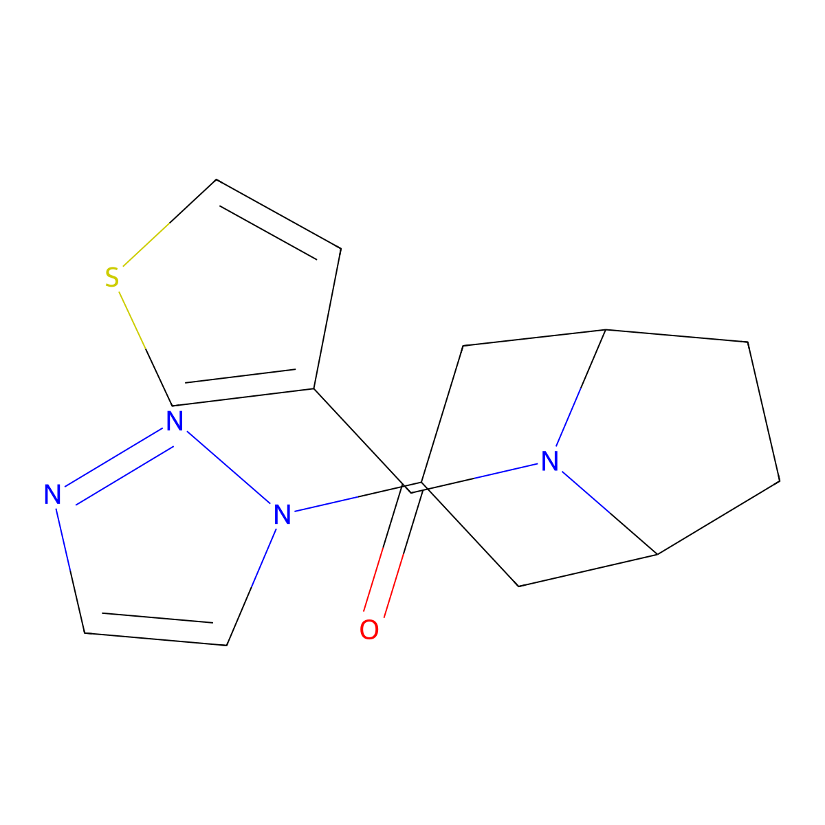 8-(thiophene-3-carbonyl)-3-(1H-1,2,3-triazol-1-yl)-8-azabicyclo[3.2.1]octane molecular structure, CAS 2188202-85-7