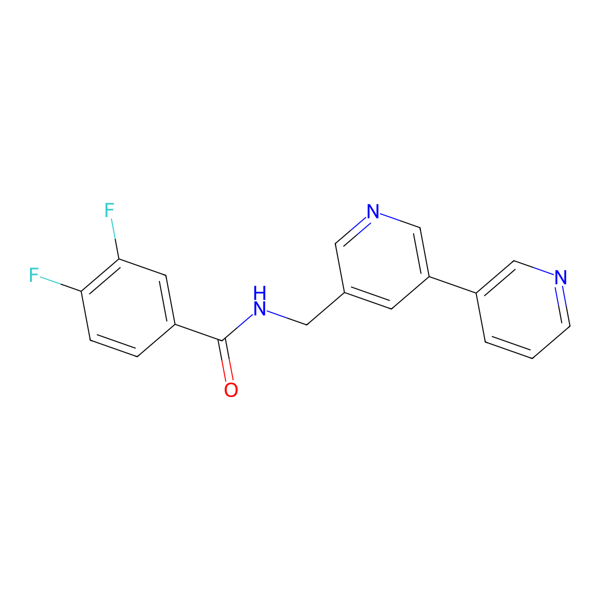 N-([3,3'-bipyridin]-5-ylmethyl)-3,4-difluorobenzamide molecular structure, CAS 2188203-14-5