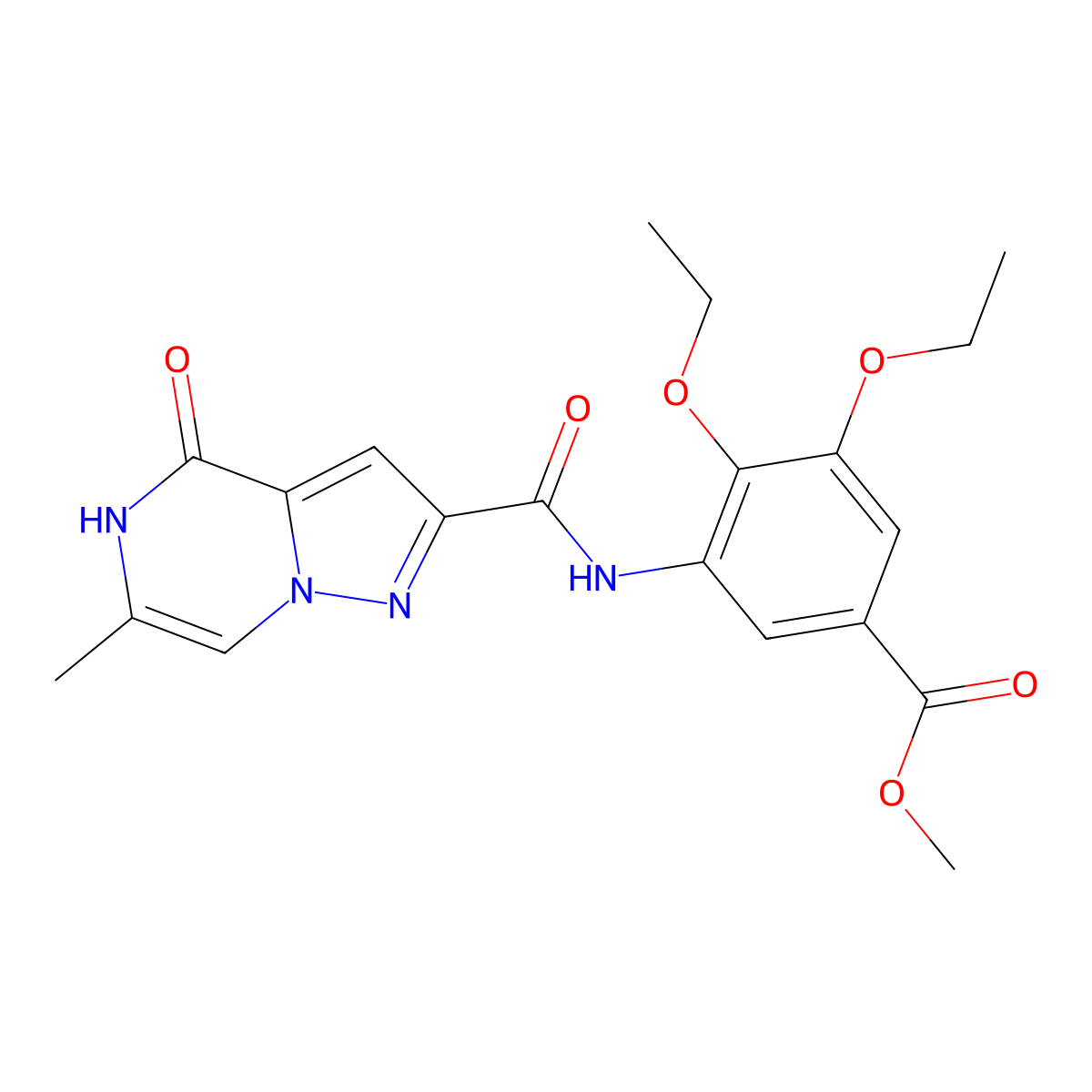 Methyl 3,4-diethoxy-5-(6-methyl-4-oxo-4,5-dihydropyrazolo[1,5-a]pyrazine-2-carboxamido)benzoate molecular structure, CAS 2188279-38-9