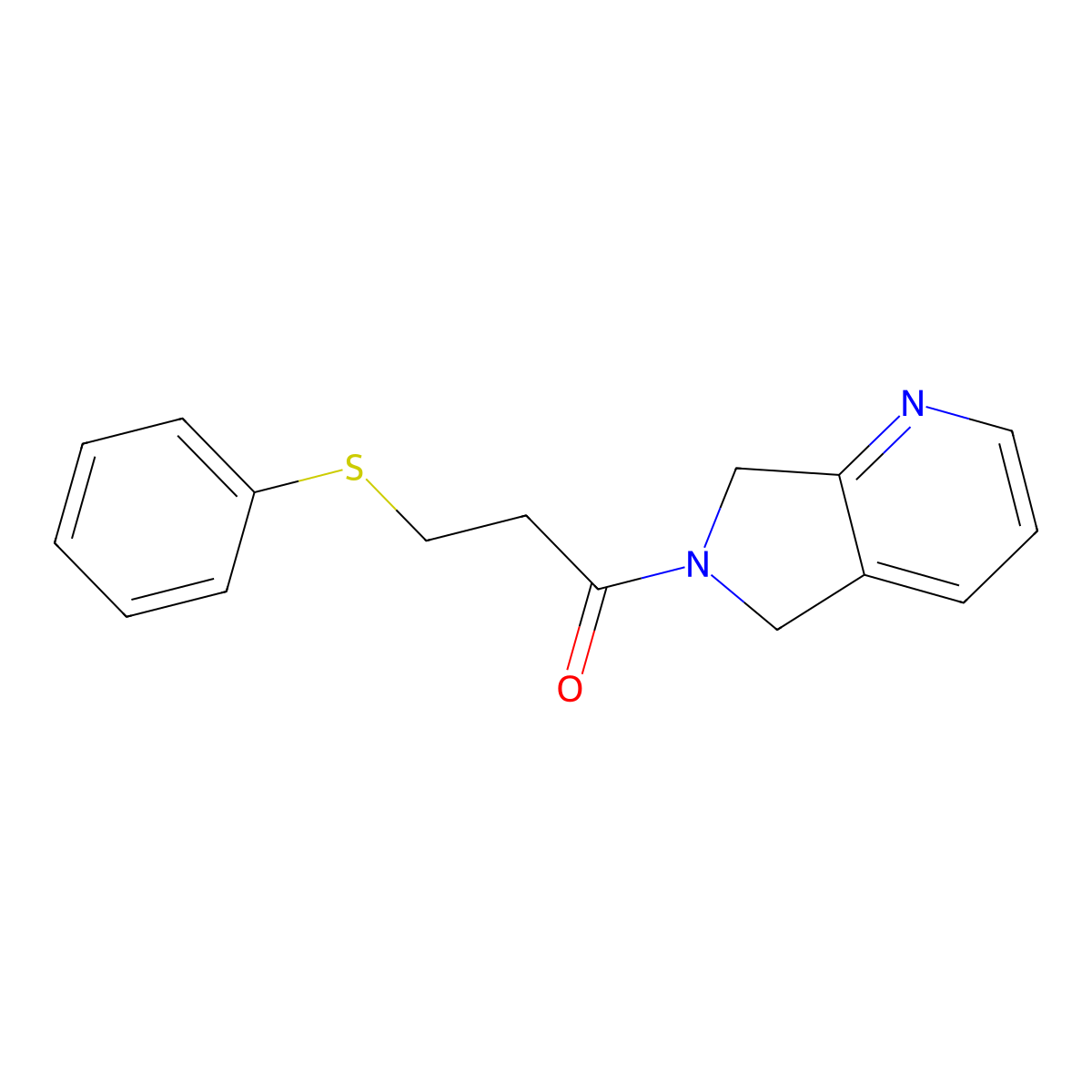 3-(phenylthio)-1-(5H-pyrrolo[3,4-b]pyridin-6(7H)-yl)propan-1-one molecular structure, CAS 2188279-51-6