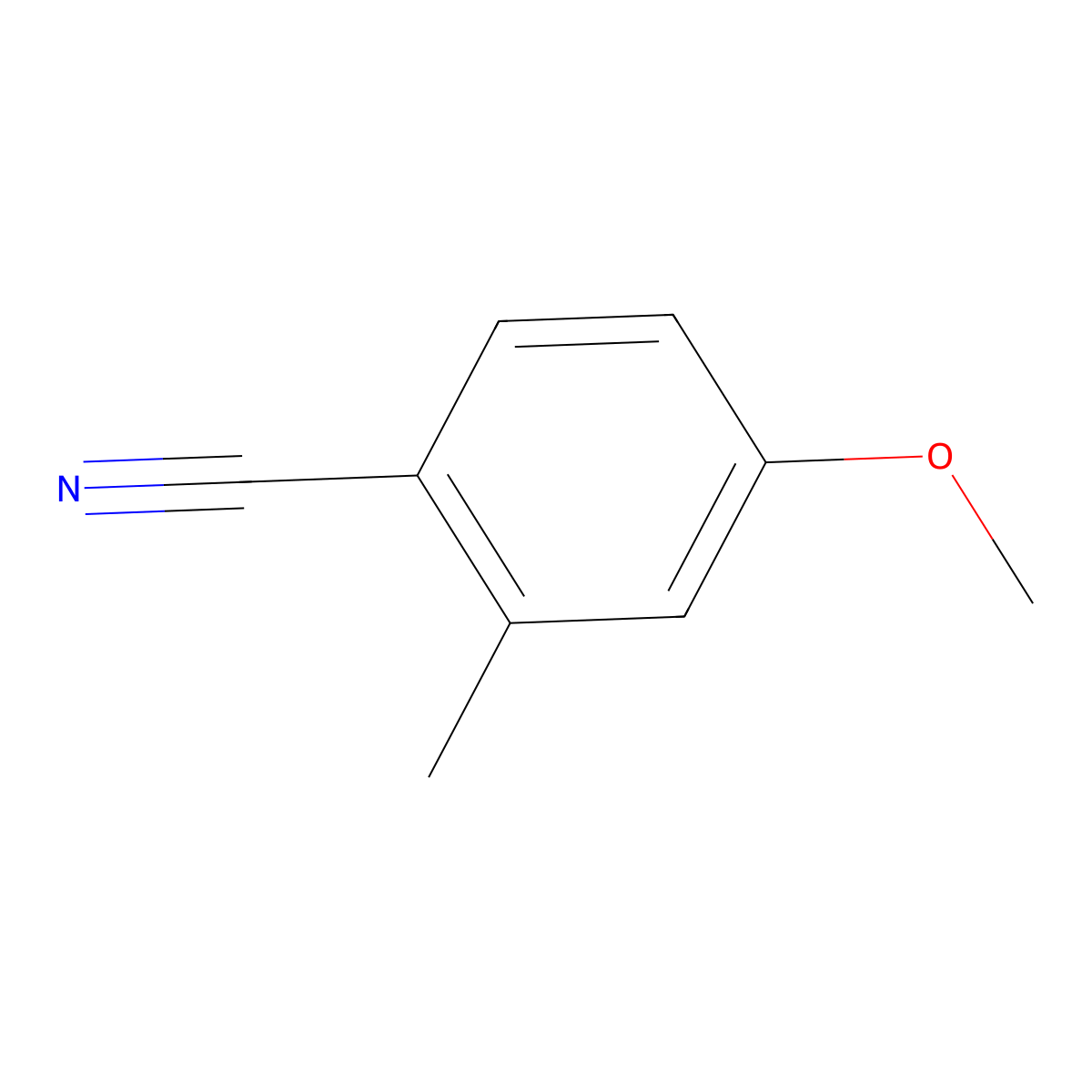 4-Methoxy-2-methylbenzonitrile molecular structure, CAS 21883-13-6