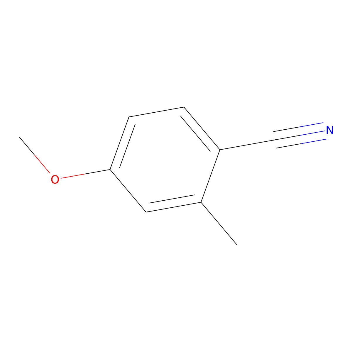 4-Methoxy-2-methylbenzonitrile molecular structure, CAS 21883-13-6