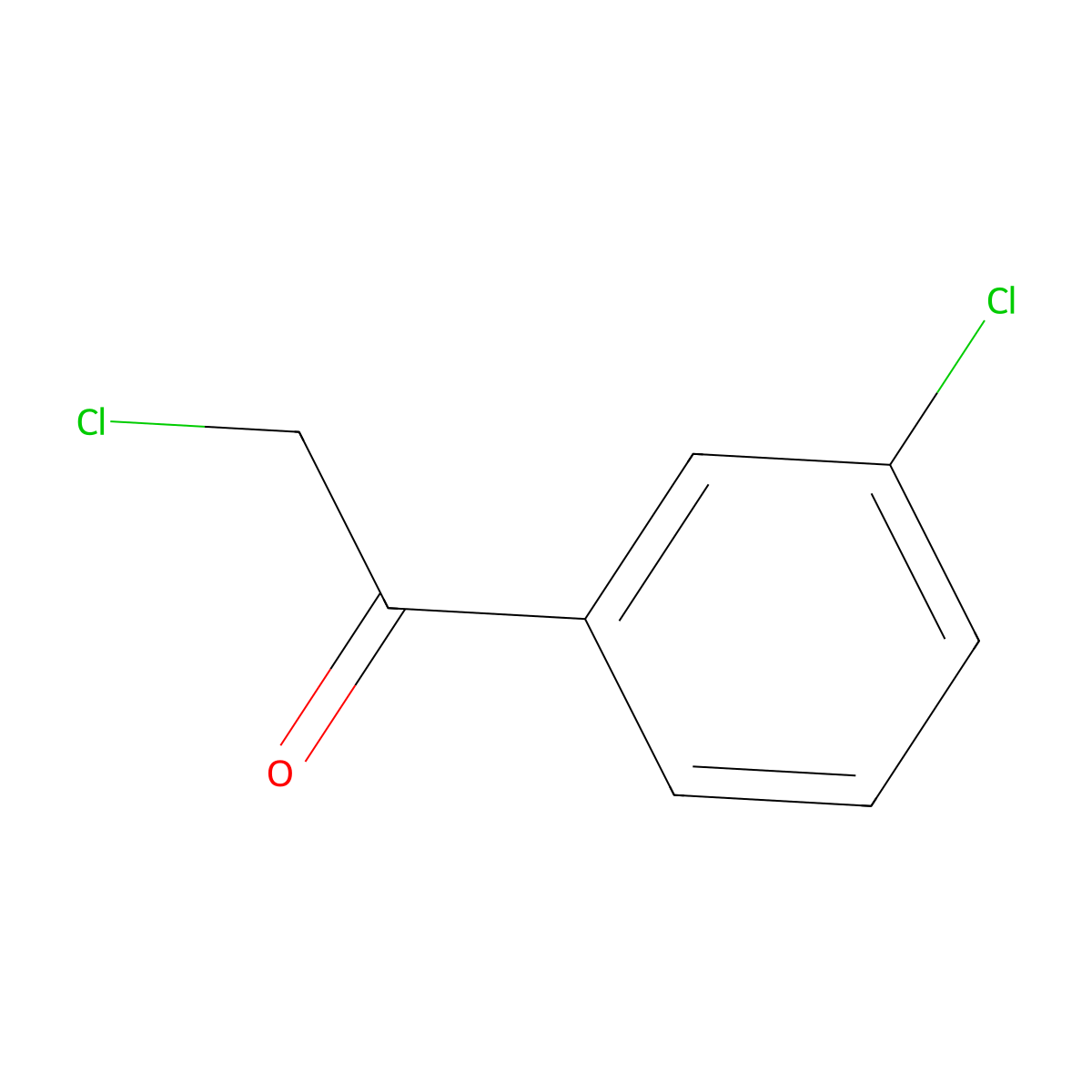 Ethanone, 2-chloro-1-(3-chlorophenyl)- molecular structure, CAS 21886-56-6