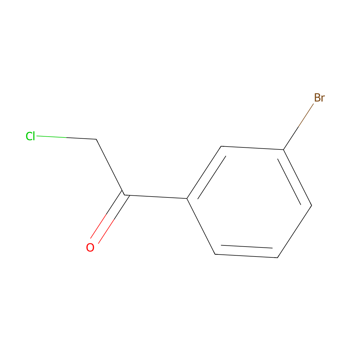 Ethanone, 1-(3-bromophenyl)-2-chloro- molecular structure, CAS 21886-58-8