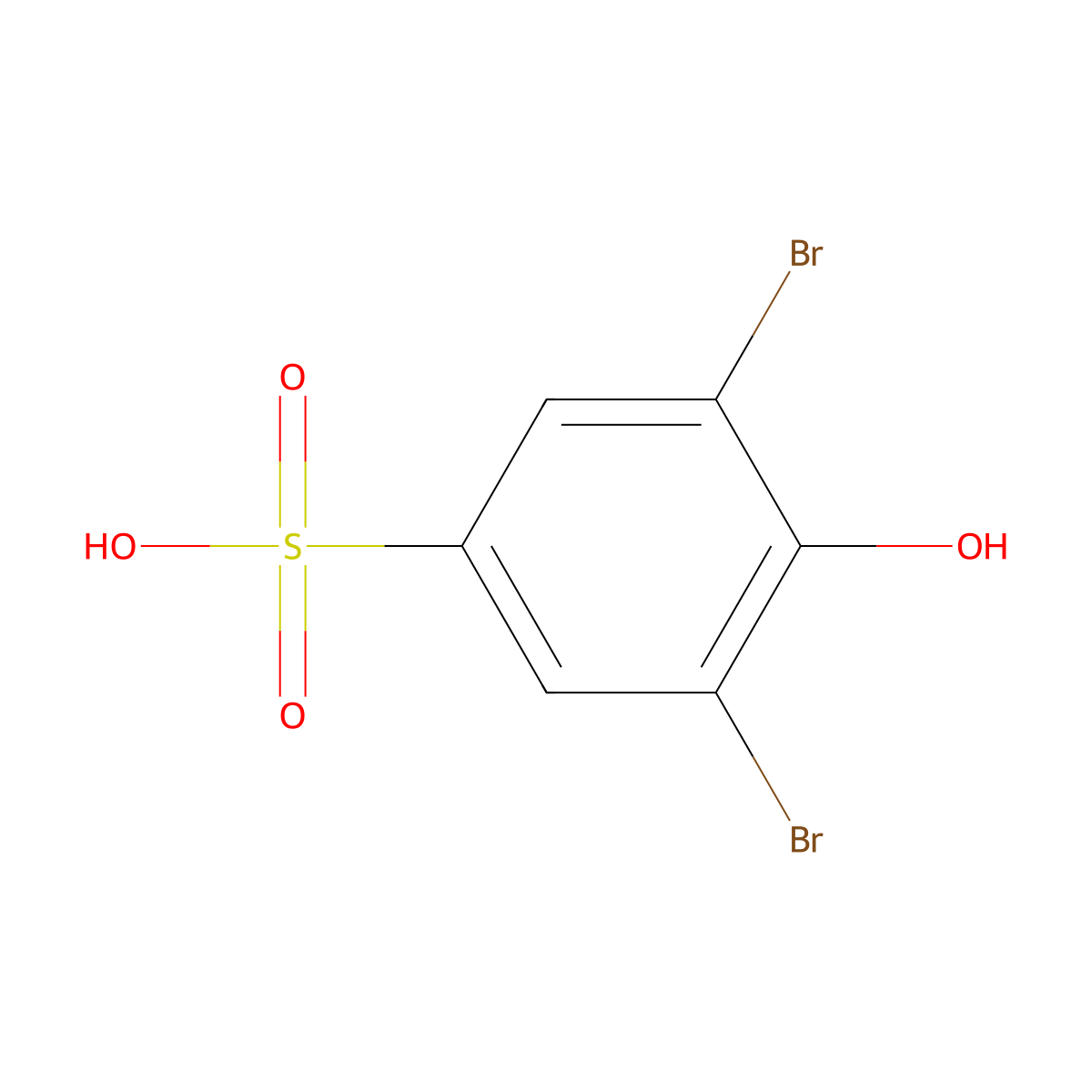 3,5-Dibromo-4-hydroxybenzenesulfonic acid molecular structure, CAS 21886-86-2