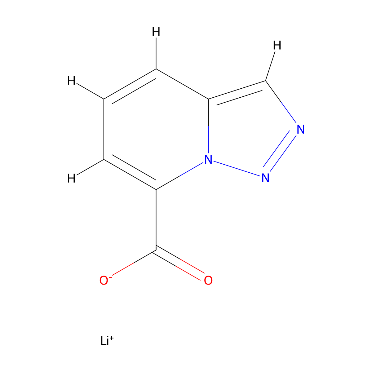 Lithium(1+) ion (1,2,3)triazolo(1,5-a)pyridine-7-carboxylate molecular structure, CAS 2188643-82-3