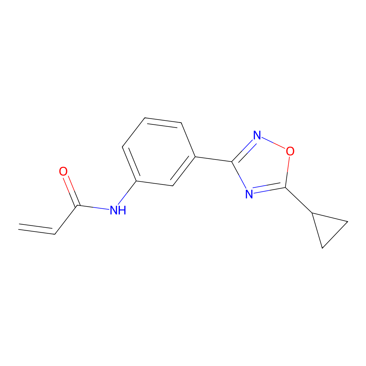 N-[3-(5-Cyclopropyl-1,2,4-oxadiazol-3-yl)phenyl]prop-2-enamide molecular structure, CAS 2188733-93-7