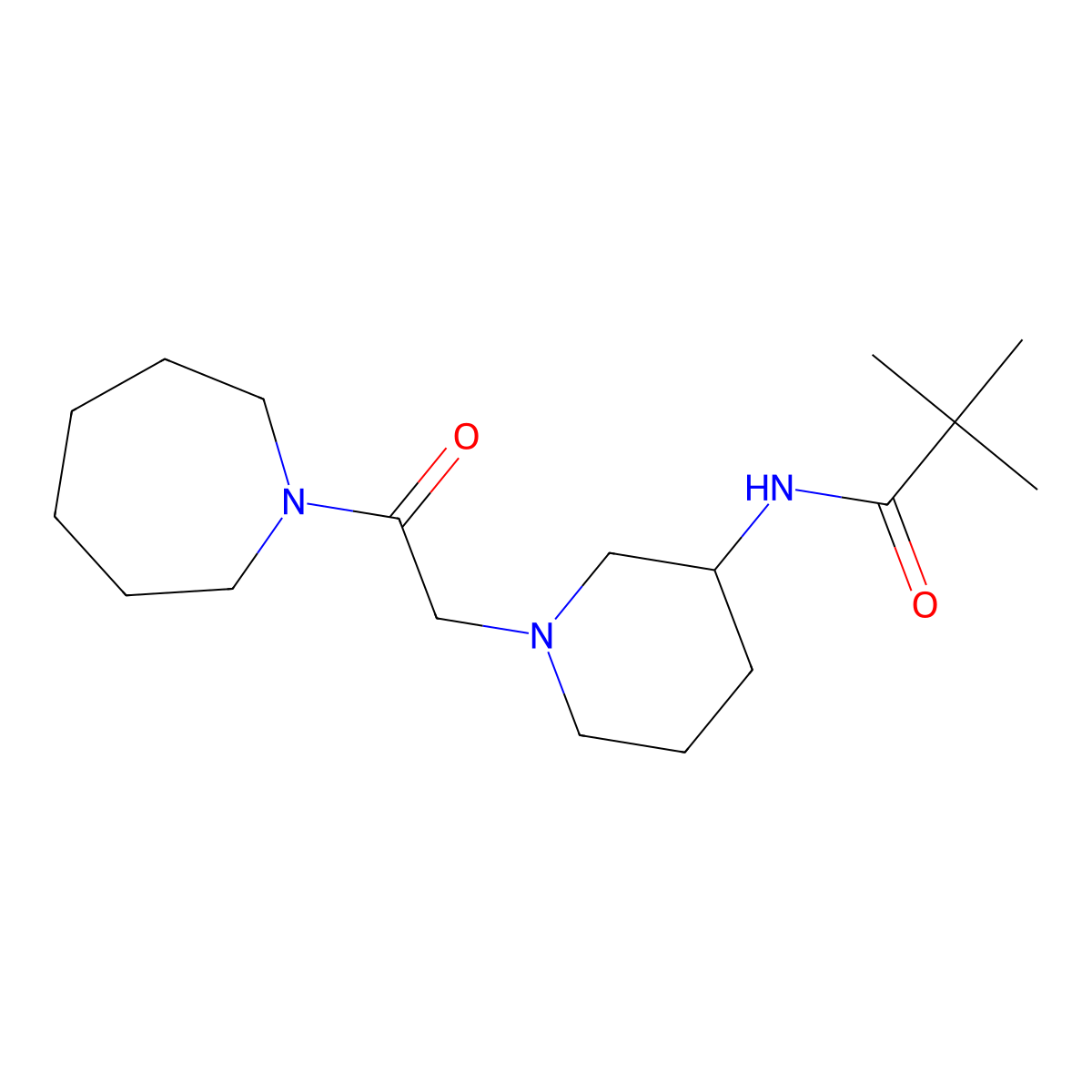 N-{1-[2-(azepan-1-yl)-2-oxoethyl]piperidin-3-yl}-2,2-dimethylpropanamide molecular structure, CAS 2188788-17-0