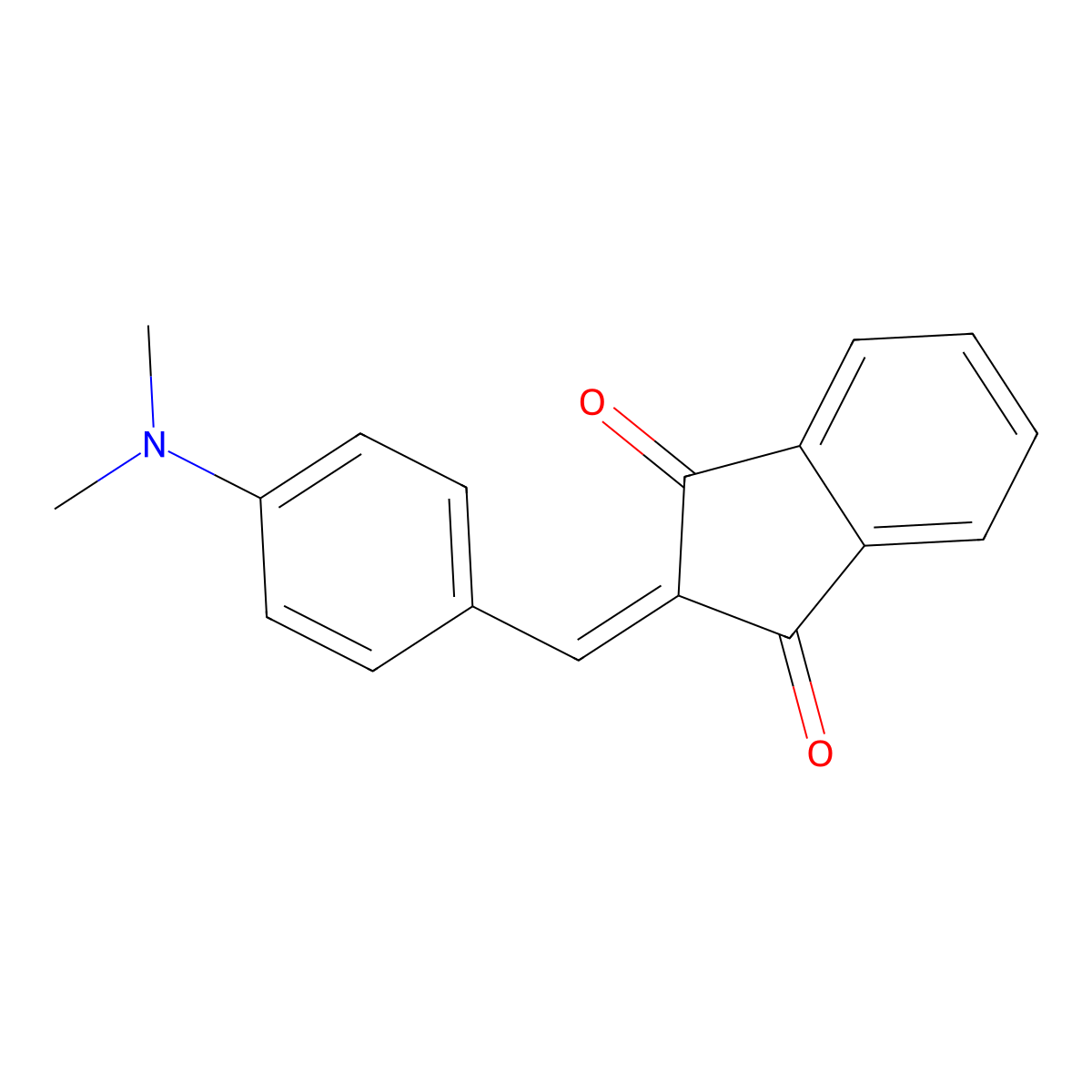 2-((4-(Dimethylamino)phenyl)methylene)-1H-indene-1,3(2H)-dione molecular structure, CAS 21889-13-4