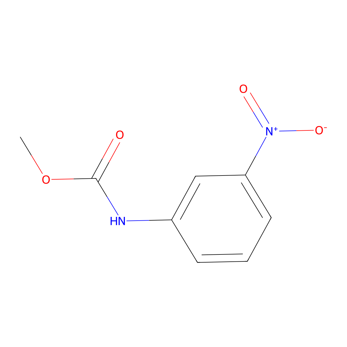 Methyl N-(3-nitrophenyl)carbamate molecular structure, CAS 2189-61-9