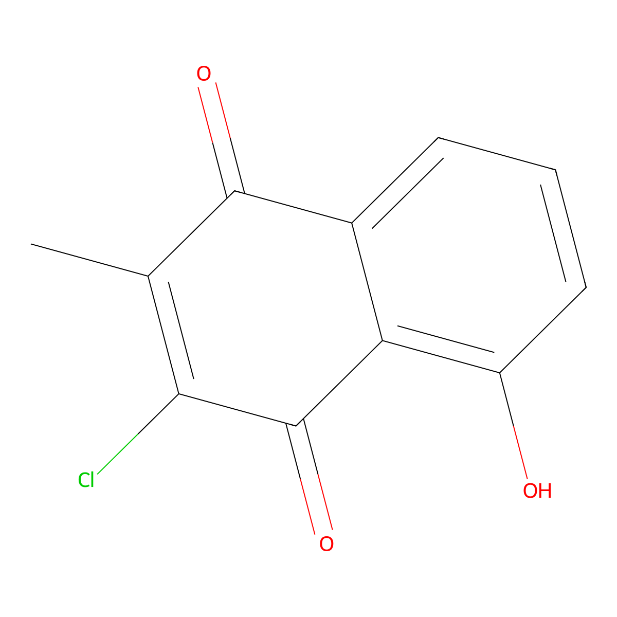 3-Chloro-5-hydroxy-2-methylnaphthalene-1,4-dione molecular structure, CAS 21890-57-3