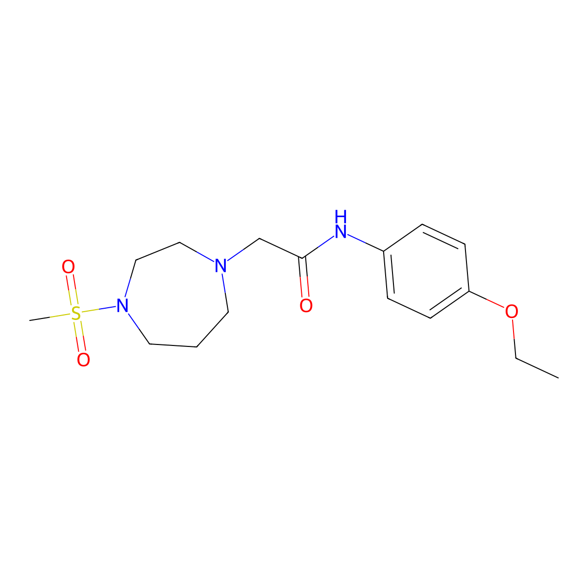 N-(4-ethoxyphenyl)-2-(4-methanesulfonyl-1,4-diazepan-1-yl)acetamide molecular structure, CAS 2189103-96-4