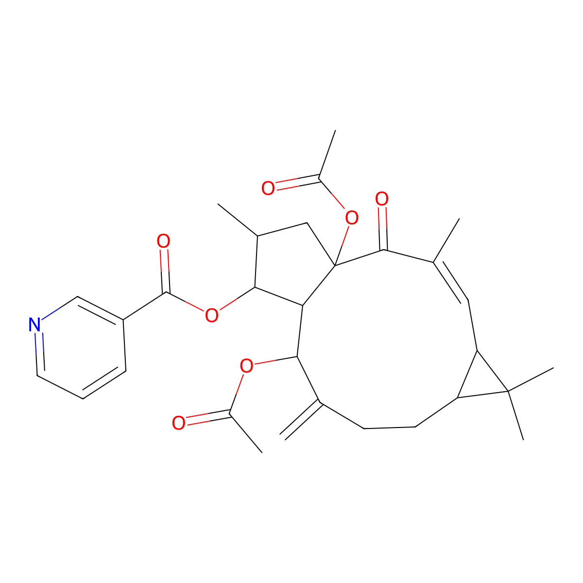 [(1R,5R,7S,11R,12R,13S,14S)-1,11-diacetyloxy-3,6,6,14-tetramethyl-10-methylidene-2-oxo-13-tricyclo[10.3.0.05,7]pentadec-3-enyl] pyridine-3-carboxylate molecular structure, CAS 218916-53-1