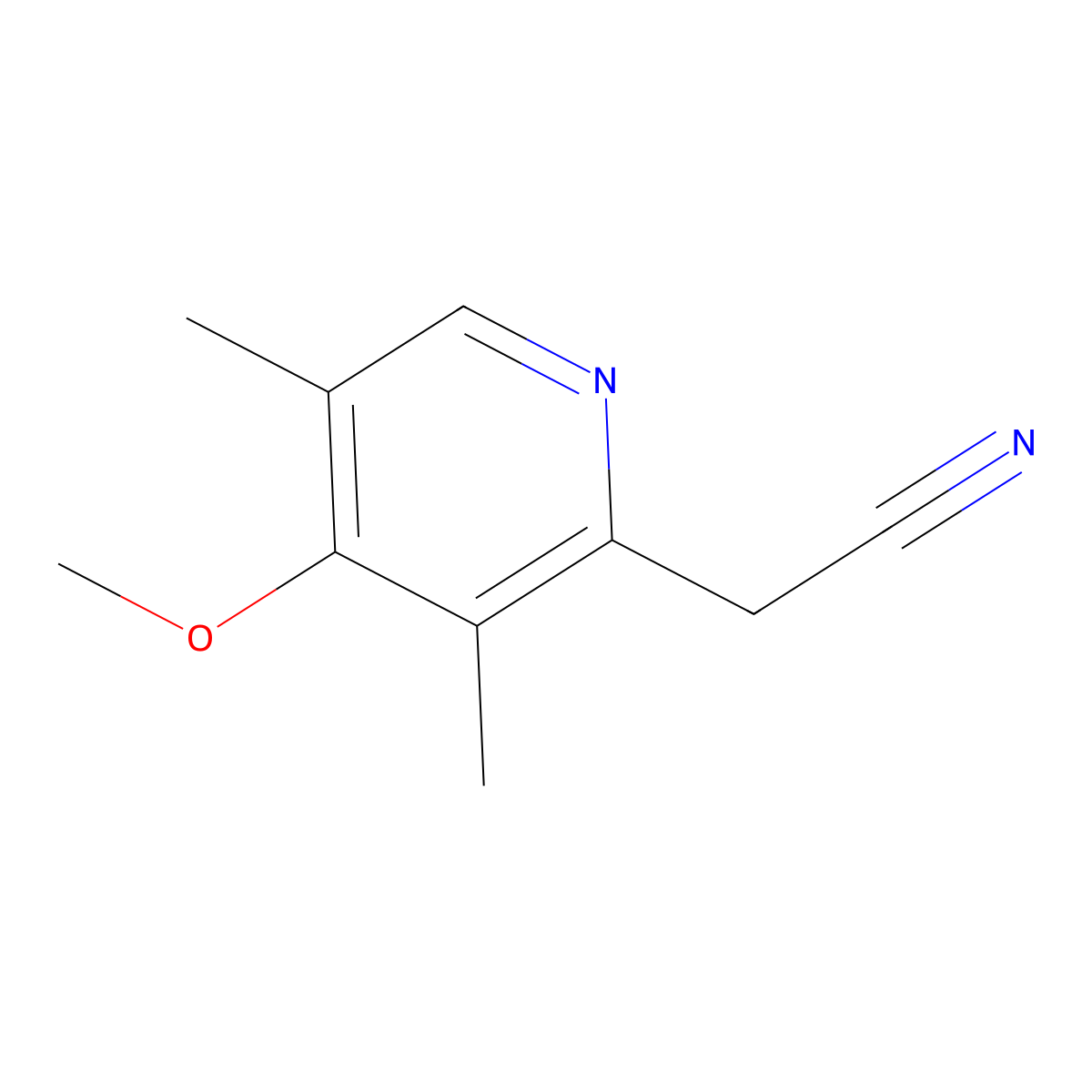(4-Methoxy-3,5-dimethylpyridin-2-yl)acetonitrile molecular structure, CAS 218921-06-3