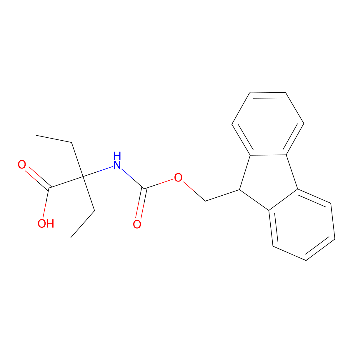2-ethyl-2-({[(9H-fluoren-9-yl)methoxy]carbonyl}amino)butanoic acid molecular structure, CAS 218926-46-6