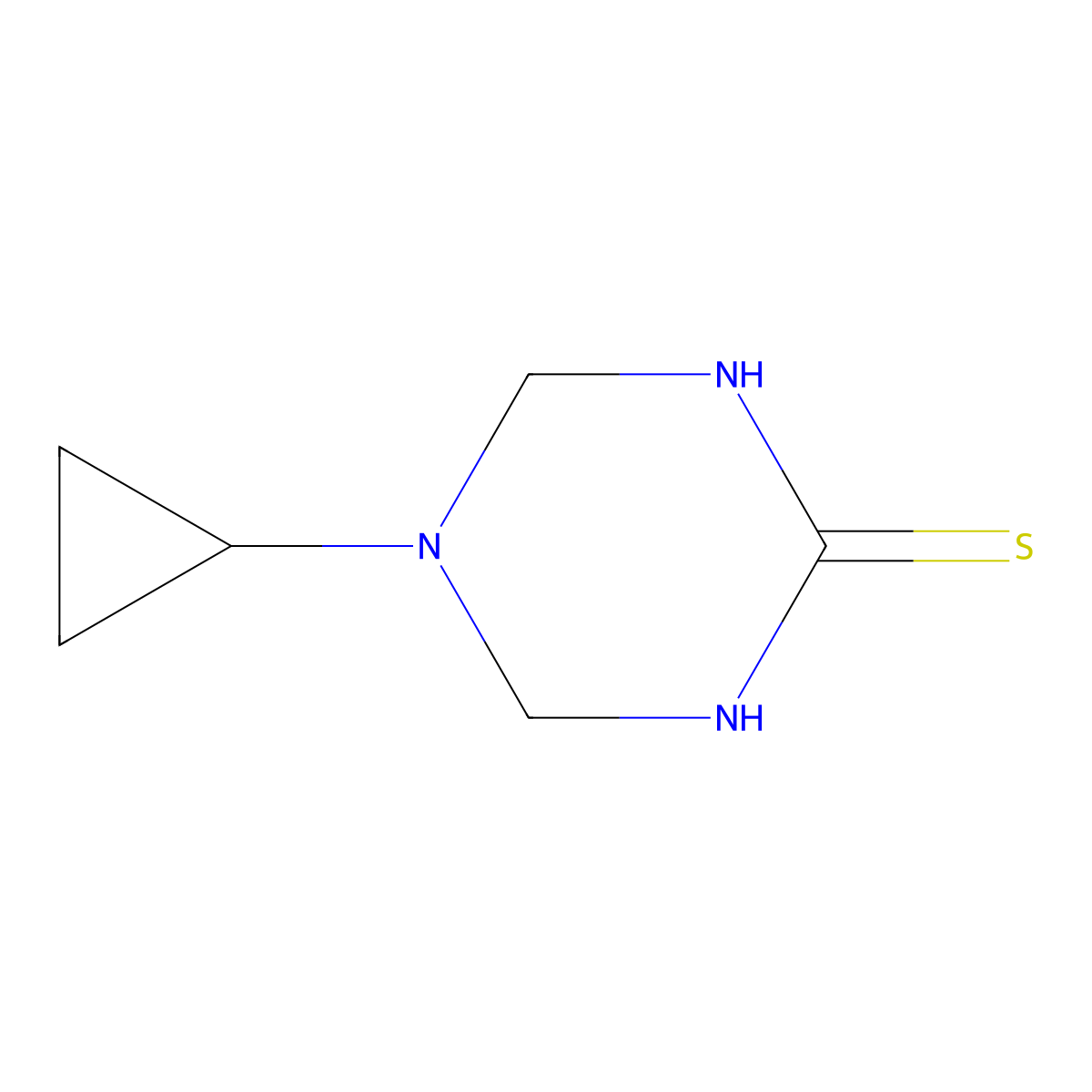 5-Cyclopropyl-1,3,5-triazinane-2-thione molecular structure, CAS 218929-47-6