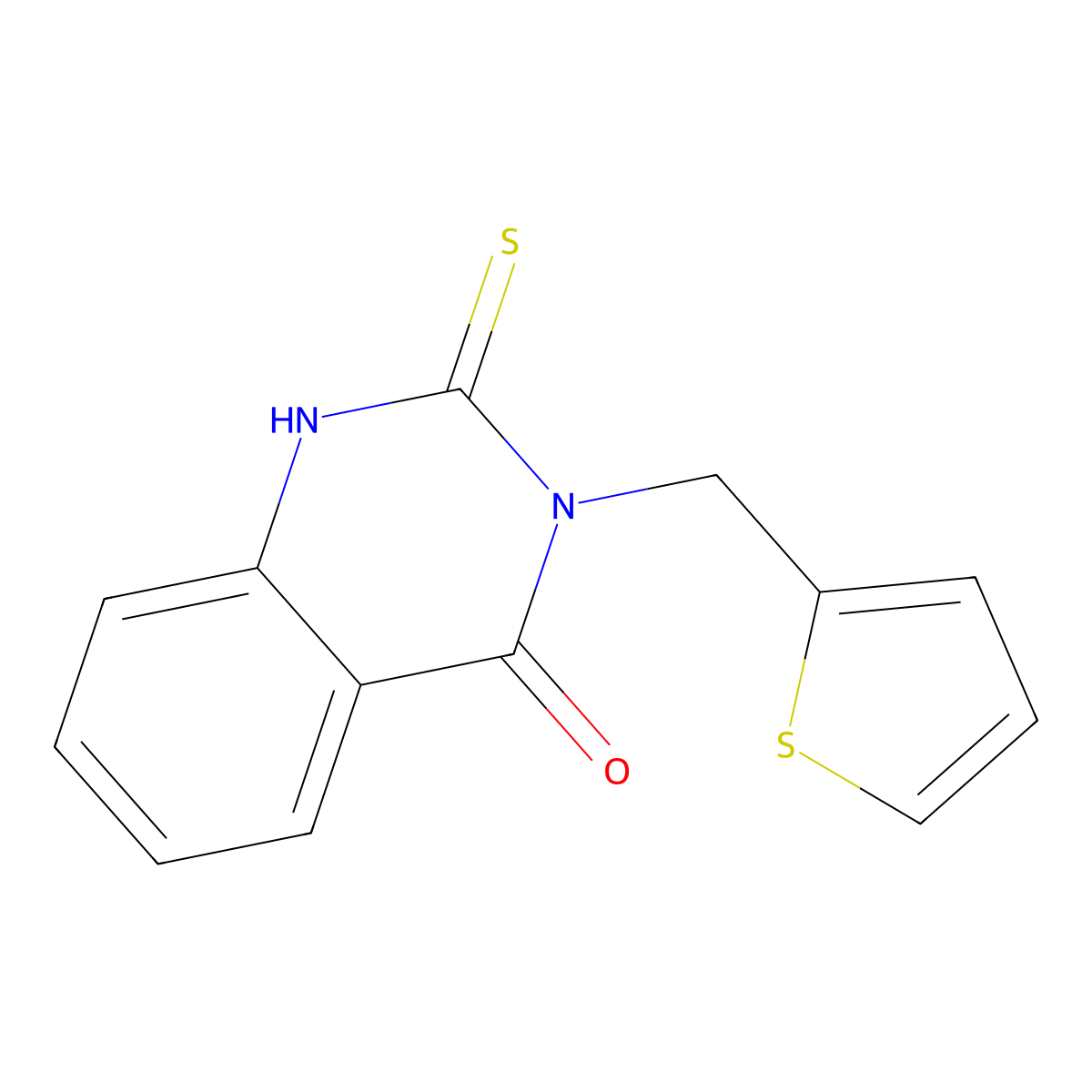 3-(2-thienylmethyl)-2-thioxo-2,3-dihydro-4(1H)-quinazolinone molecular structure, CAS 218929-74-9