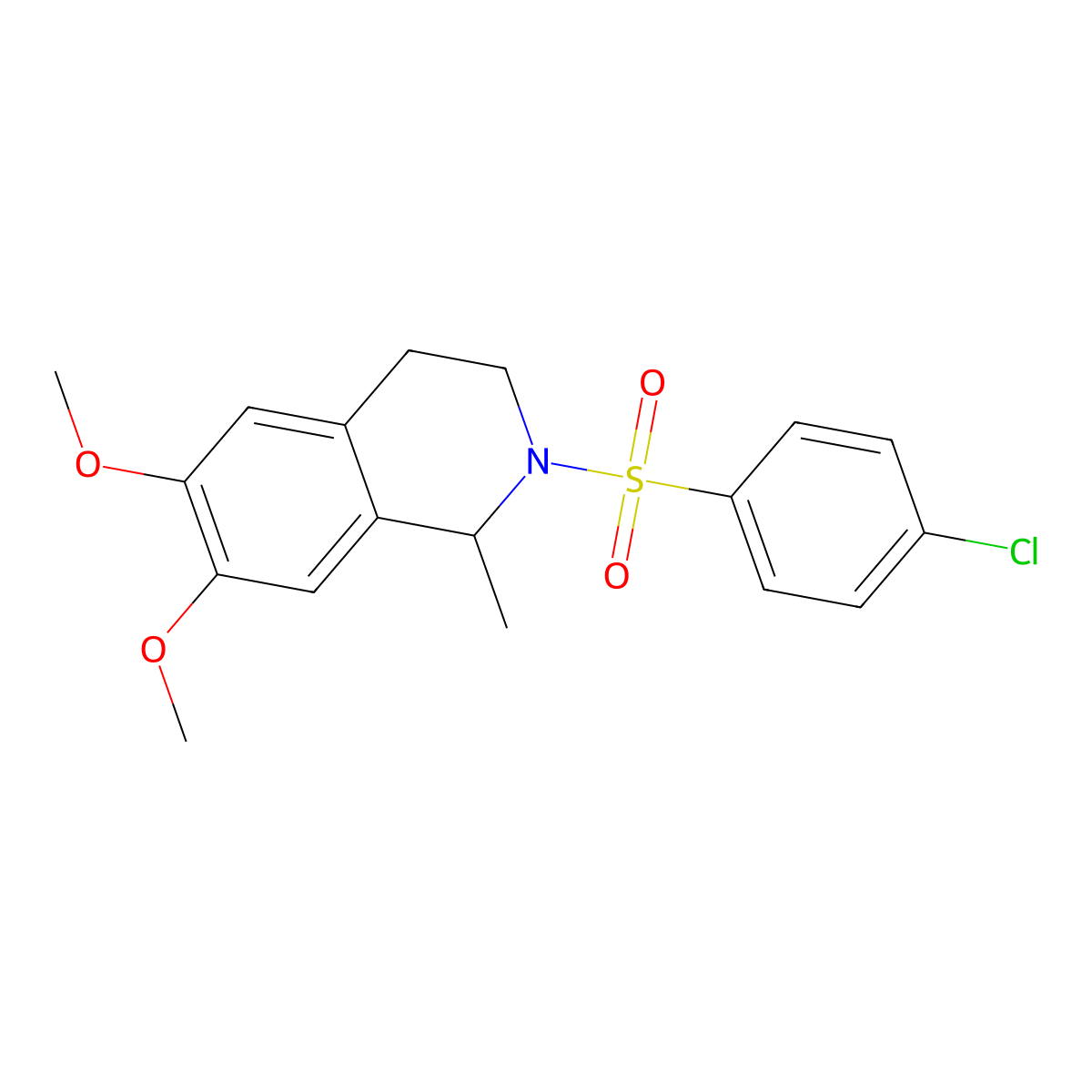 2-[(4-Chlorophenyl)sulfonyl]-6,7-dimethoxy-1-methyl-1,2,3,4-tetrahydroisoquinoline molecular structure, CAS 218929-97-6