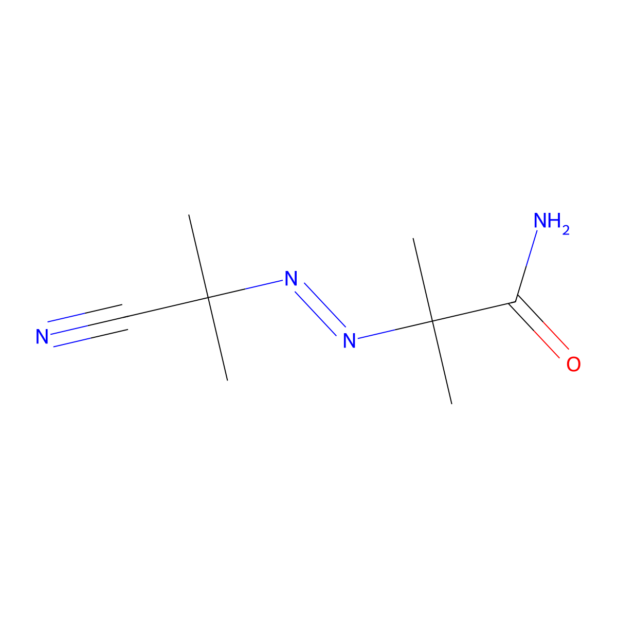 2-[(E)-(2-cyanopropan-2-yl)diazenyl]-2-methylpropanamide molecular structure, CAS 21893-85-6