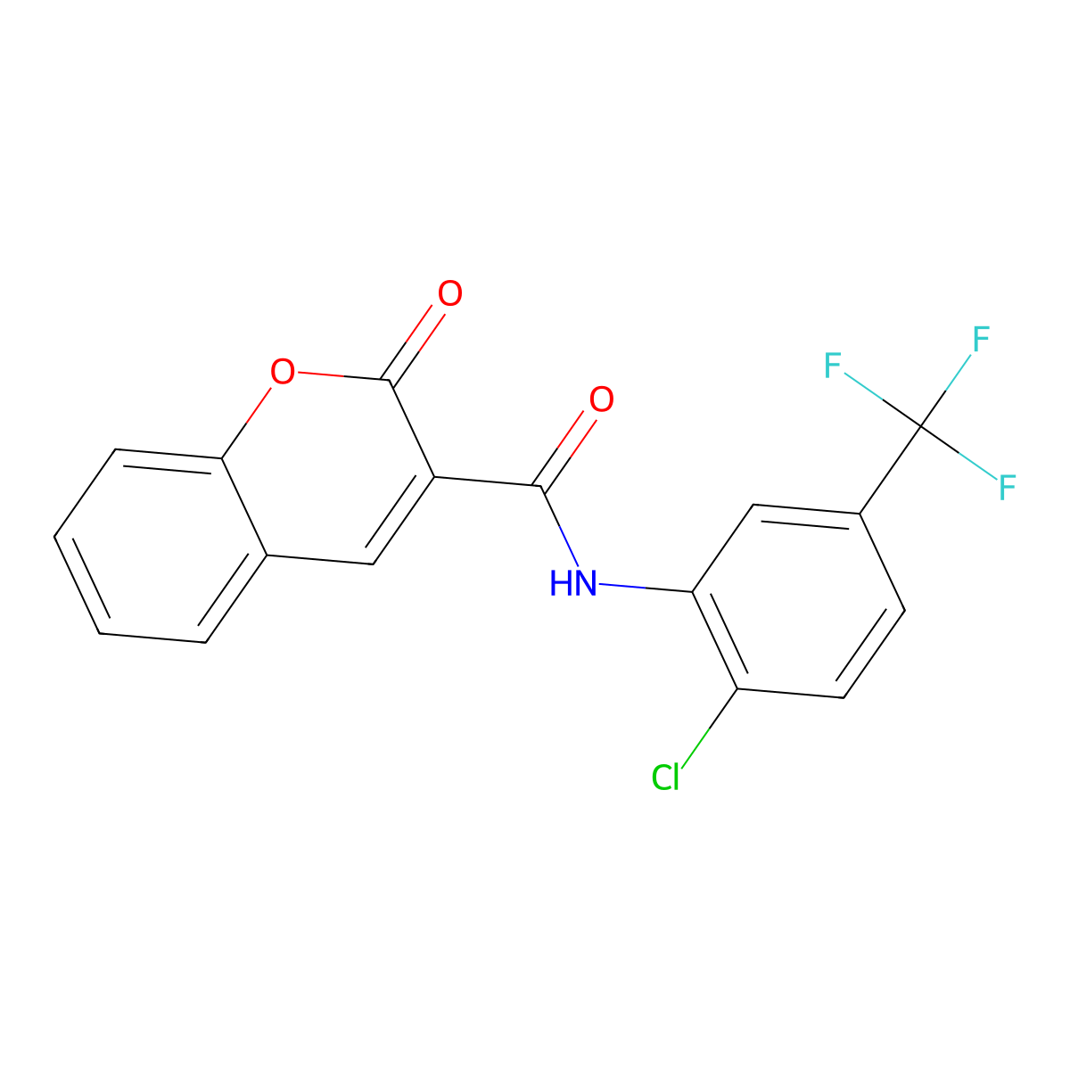 N-[2-chloro-5-(trifluoromethyl)phenyl]-2-oxo-2H-chromene-3-carboxamide molecular structure, CAS 218930-51-9