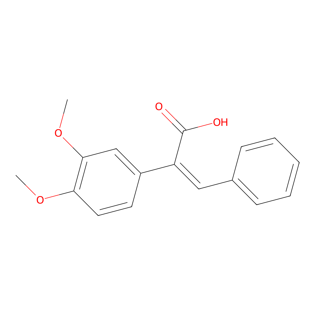 2-(3,4-Dimethoxyphenyl)-3-phenylprop-2-enoic acid molecular structure, CAS 218932-62-8