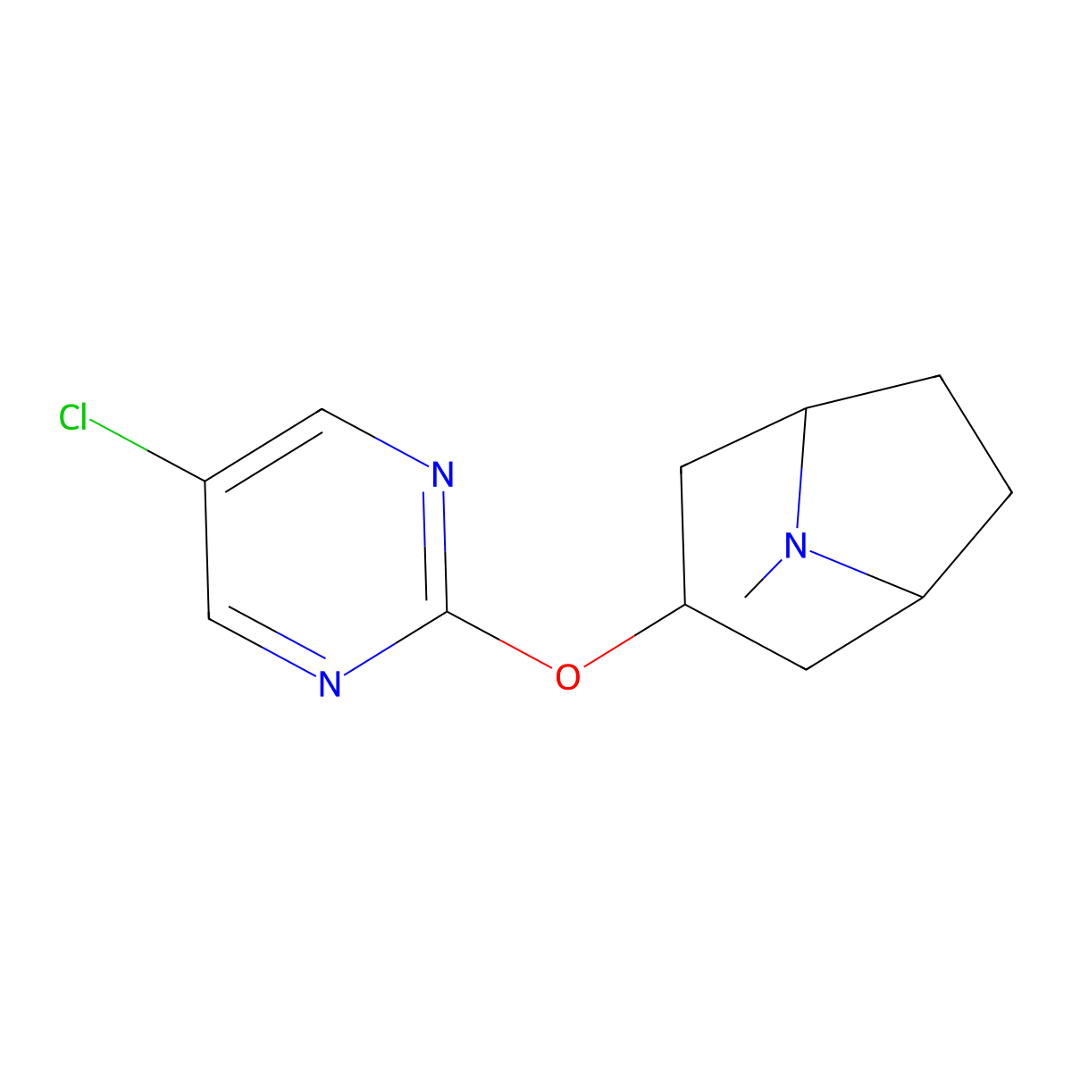 3-[(5-Chloropyrimidin-2-yl)oxy]-8-methyl-8-azabicyclo[3.2.1]octane molecular structure, CAS 2189368-12-3