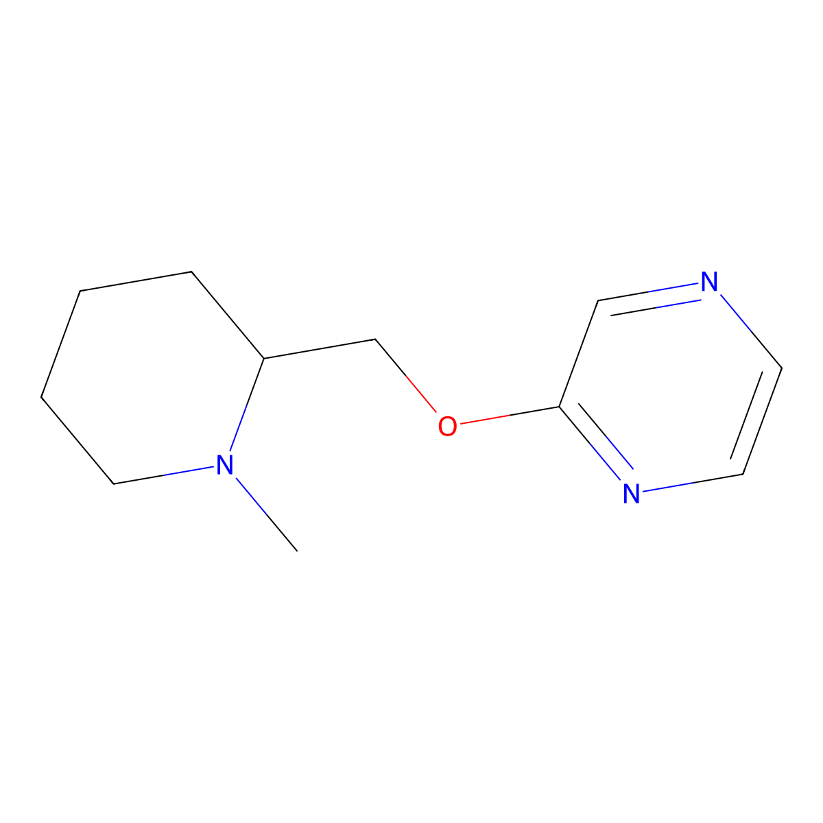 2-[(1-Methylpiperidin-2-yl)methoxy]pyrazine molecular structure, CAS 2189368-17-8