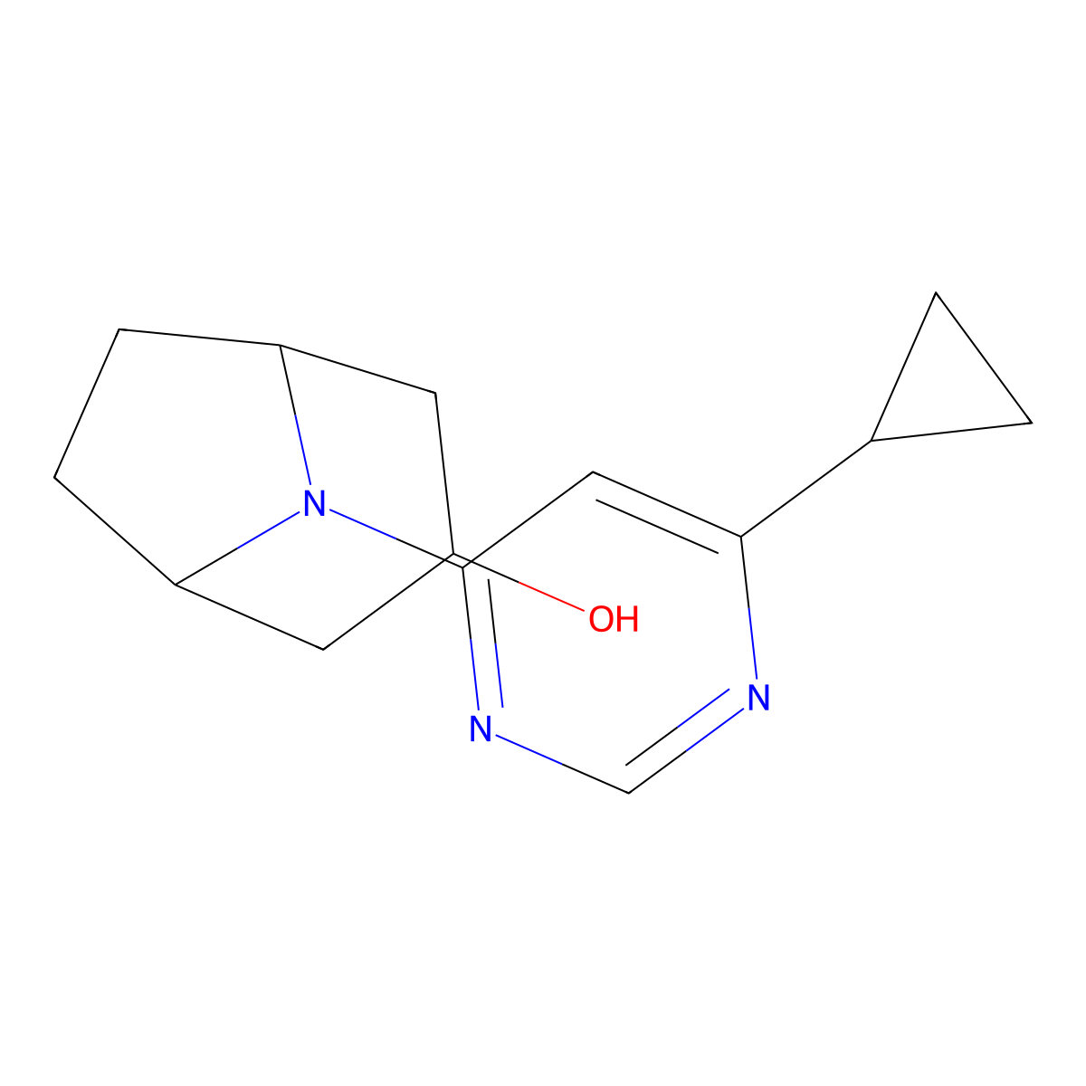 8-(6-Cyclopropylpyrimidin-4-yl)-8-azabicyclo[3.2.1]octan-3-ol molecular structure, CAS 2189368-25-8