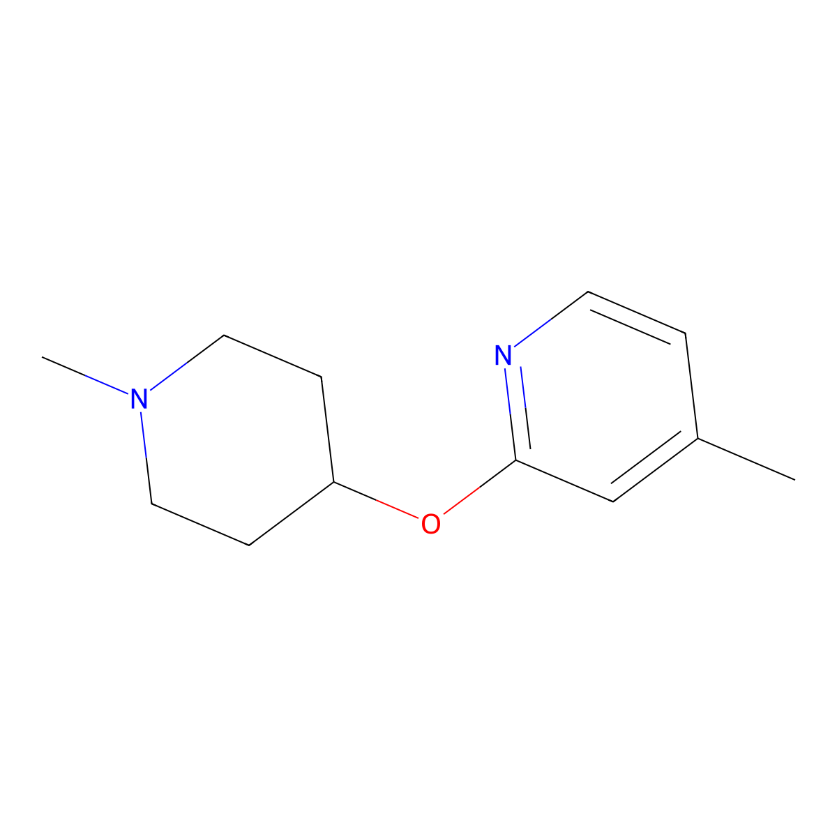 4-Methyl-2-[(1-methylpiperidin-4-yl)oxy]pyridine molecular structure, CAS 2189368-26-9