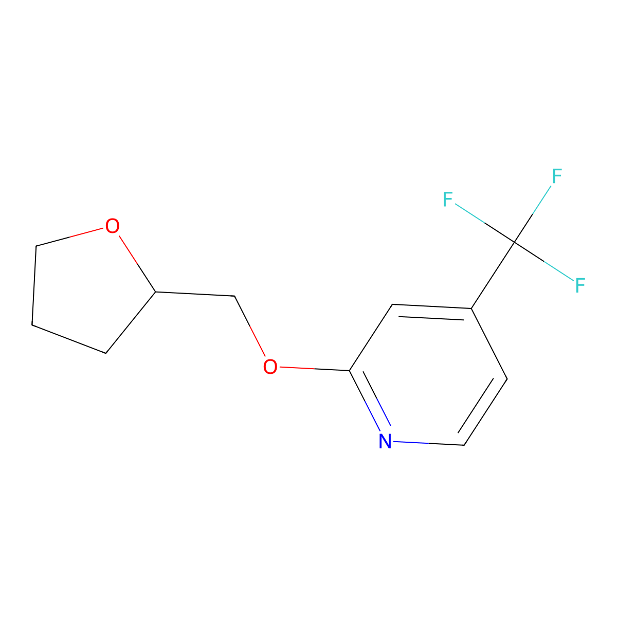 2-[(Oxolan-2-yl)methoxy]-4-(trifluoromethyl)pyridine molecular structure, CAS 2189368-27-0