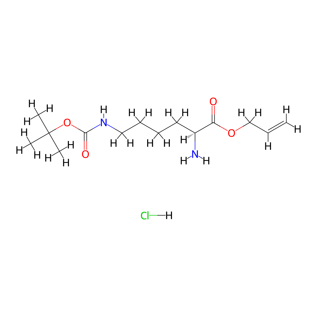 (S)-Allyl 2-amino-6-((tert-butoxycarbonyl)amino)hexanoate hydrochloride molecular structure, CAS 218938-64-8