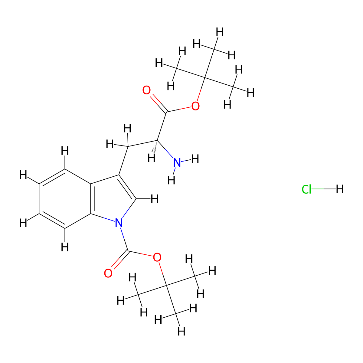 H-Trp(boc)-otbu hcl molecular structure, CAS 218938-67-1