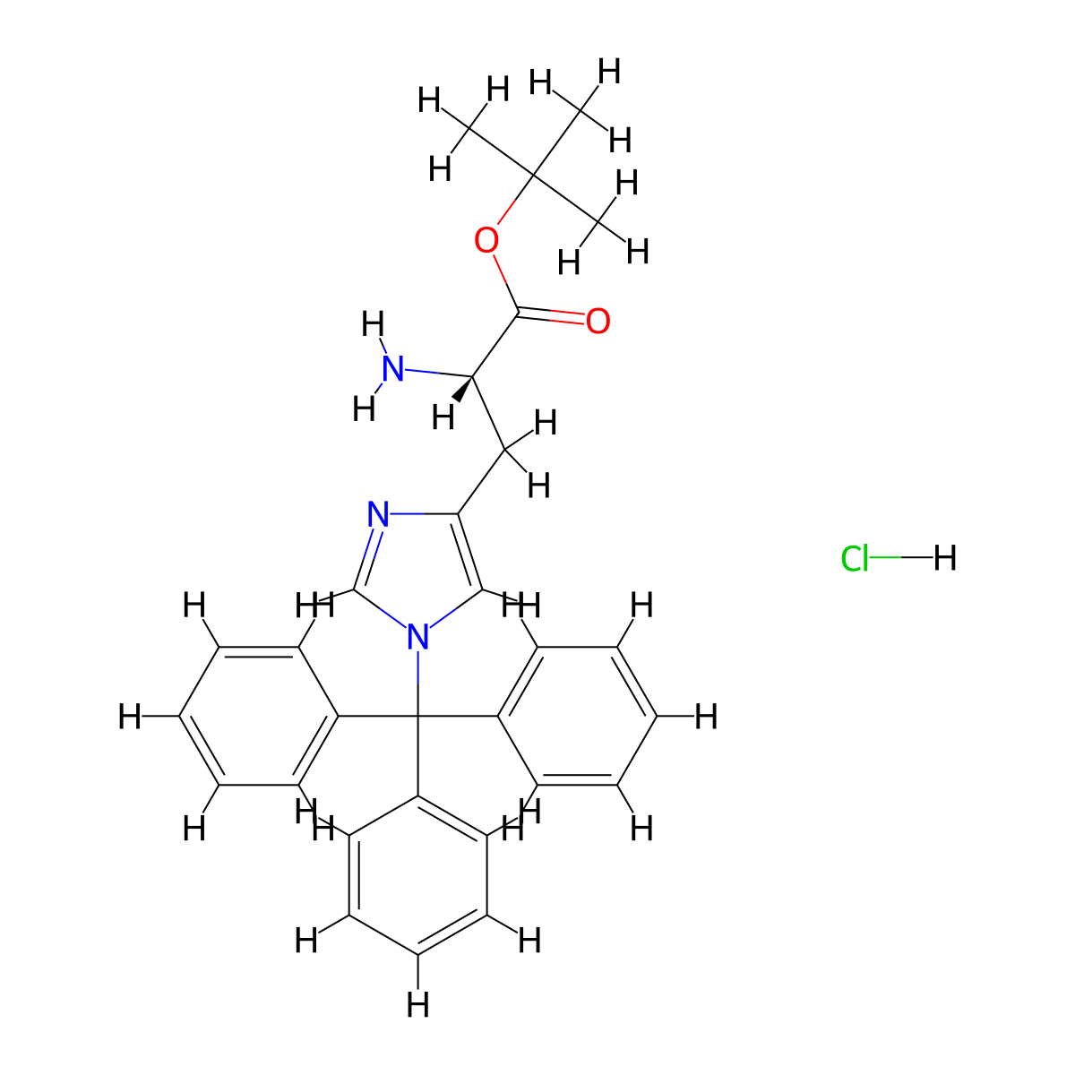 H-His(Trt)-Otbu HCl molecular structure, CAS 218938-68-2