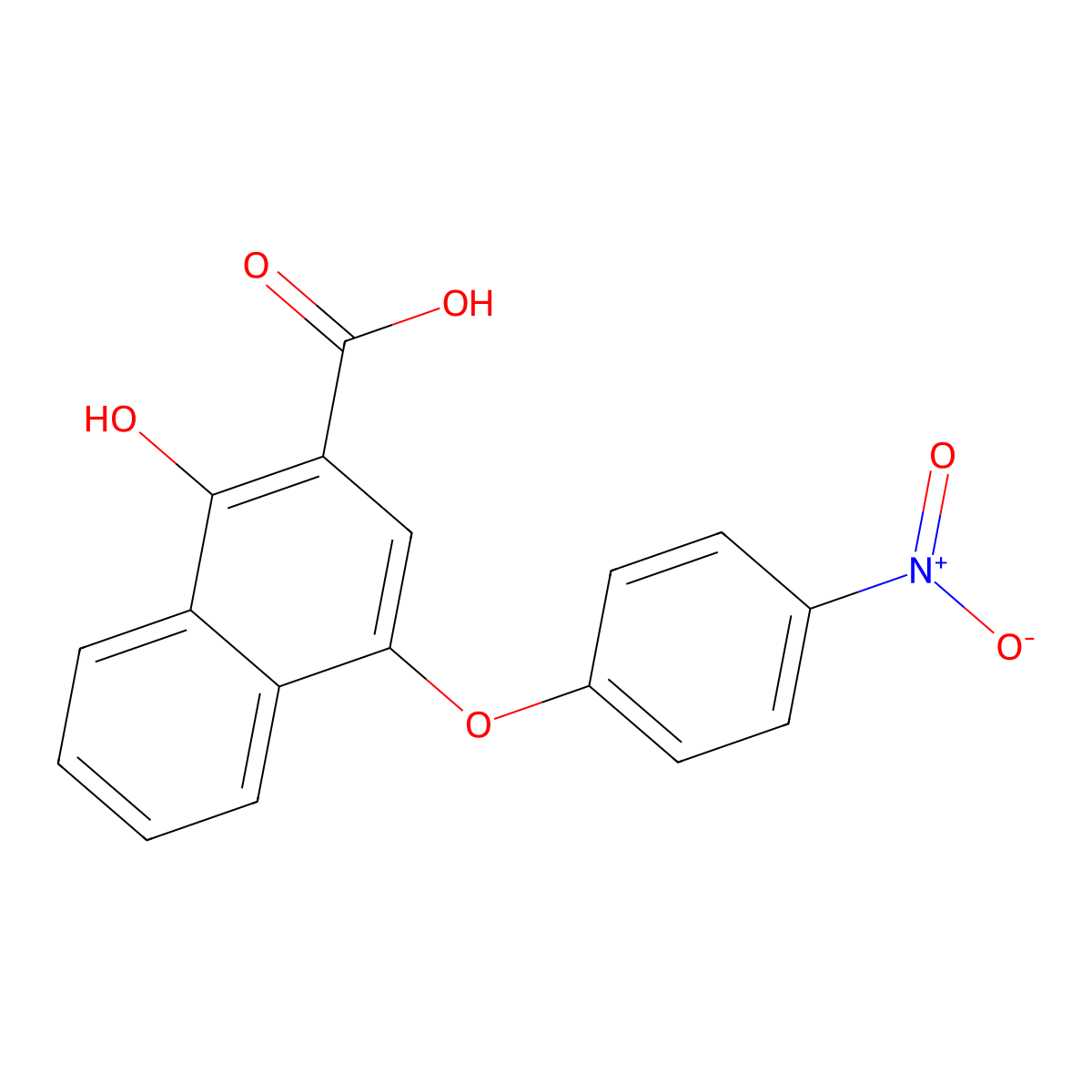 1-Hydroxy-4-(4-nitrophenoxy)-2-naphthoic acid molecular structure, CAS 21894-06-4