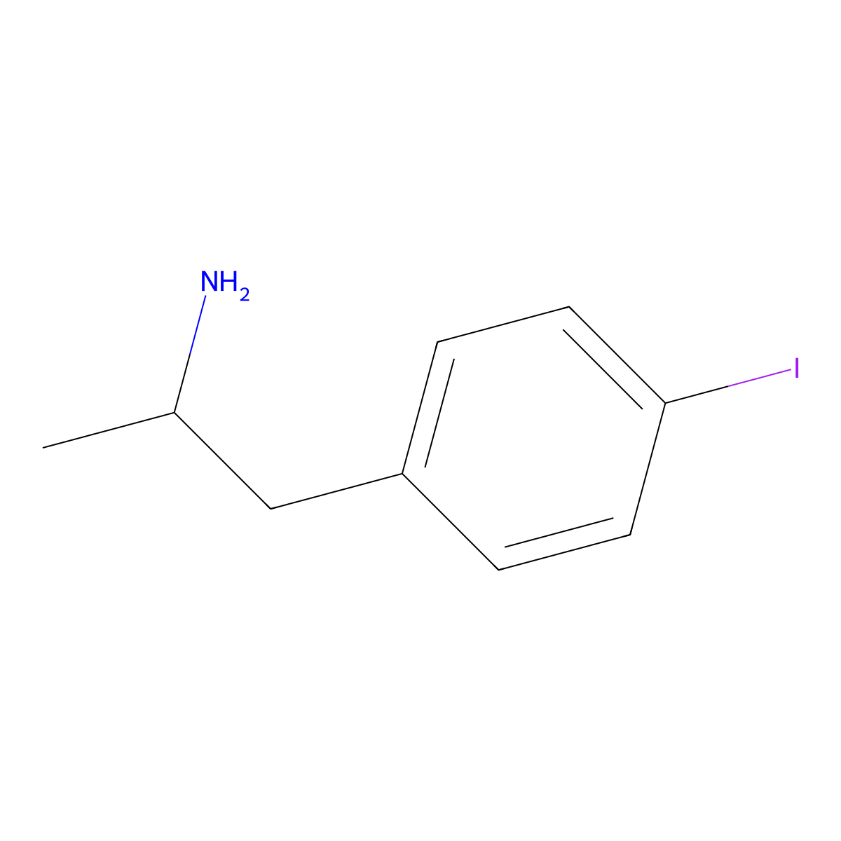 4-Iodo-alpha-methylbenzeneethanamine molecular structure, CAS 21894-72-4