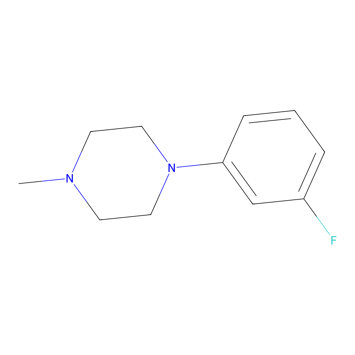 1-(3-Fluorophenyl)-4-methylpiperazine molecular structure, CAS 218940-66-0