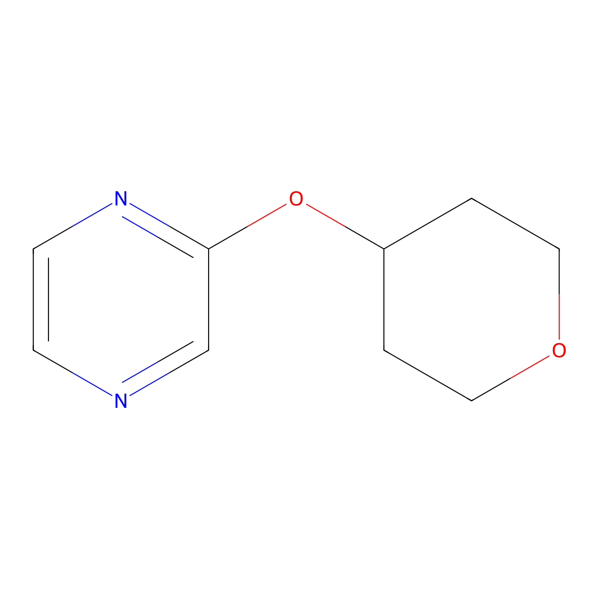 2-(Oxan-4-yloxy)pyrazine molecular structure, CAS 2189434-13-5