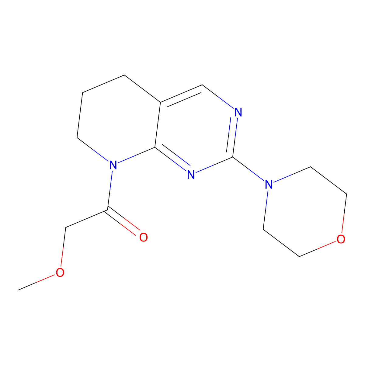 2-methoxy-1-[2-(morpholin-4-yl)-5H,6H,7H,8H-pyrido[2,3-d]pyrimidin-8-yl]ethan-1-one molecular structure, CAS 2189434-24-8