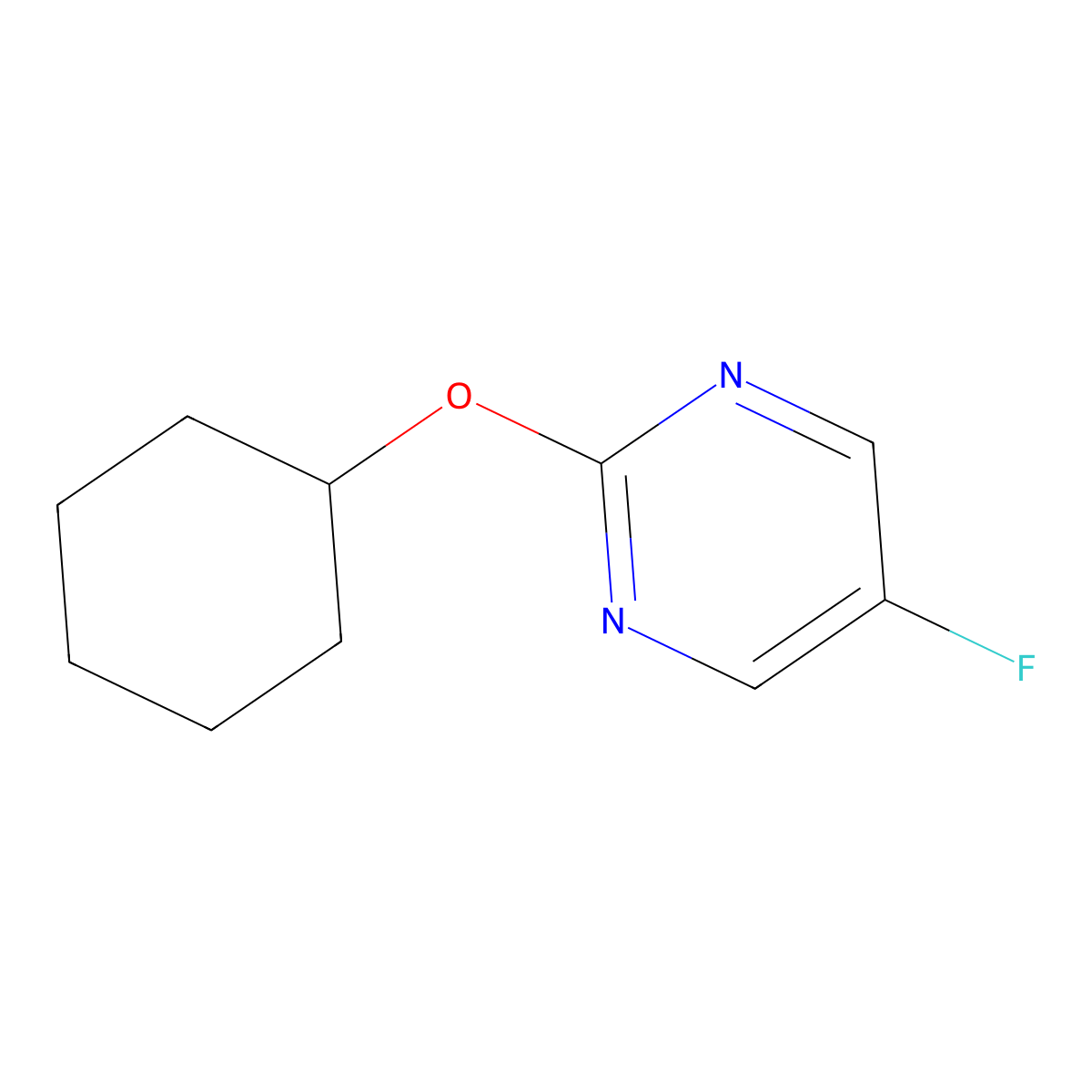 2-(Cyclohexyloxy)-5-fluoropyrimidine molecular structure, CAS 2189434-27-1