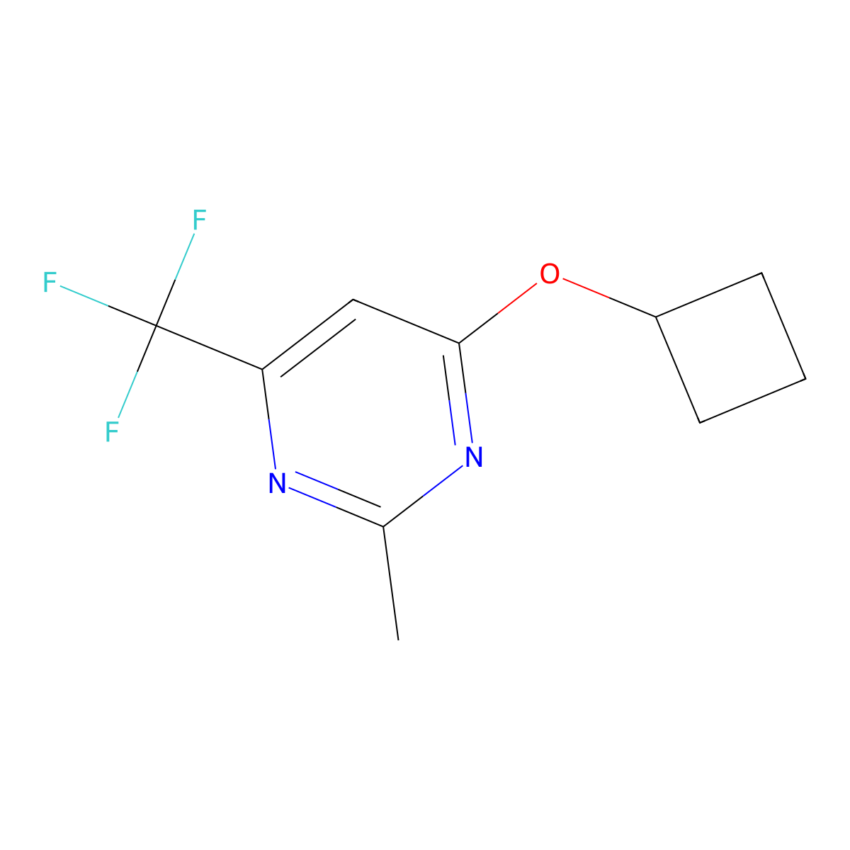 4-Cyclobutoxy-2-methyl-6-(trifluoromethyl)pyrimidine molecular structure, CAS 2189434-35-1