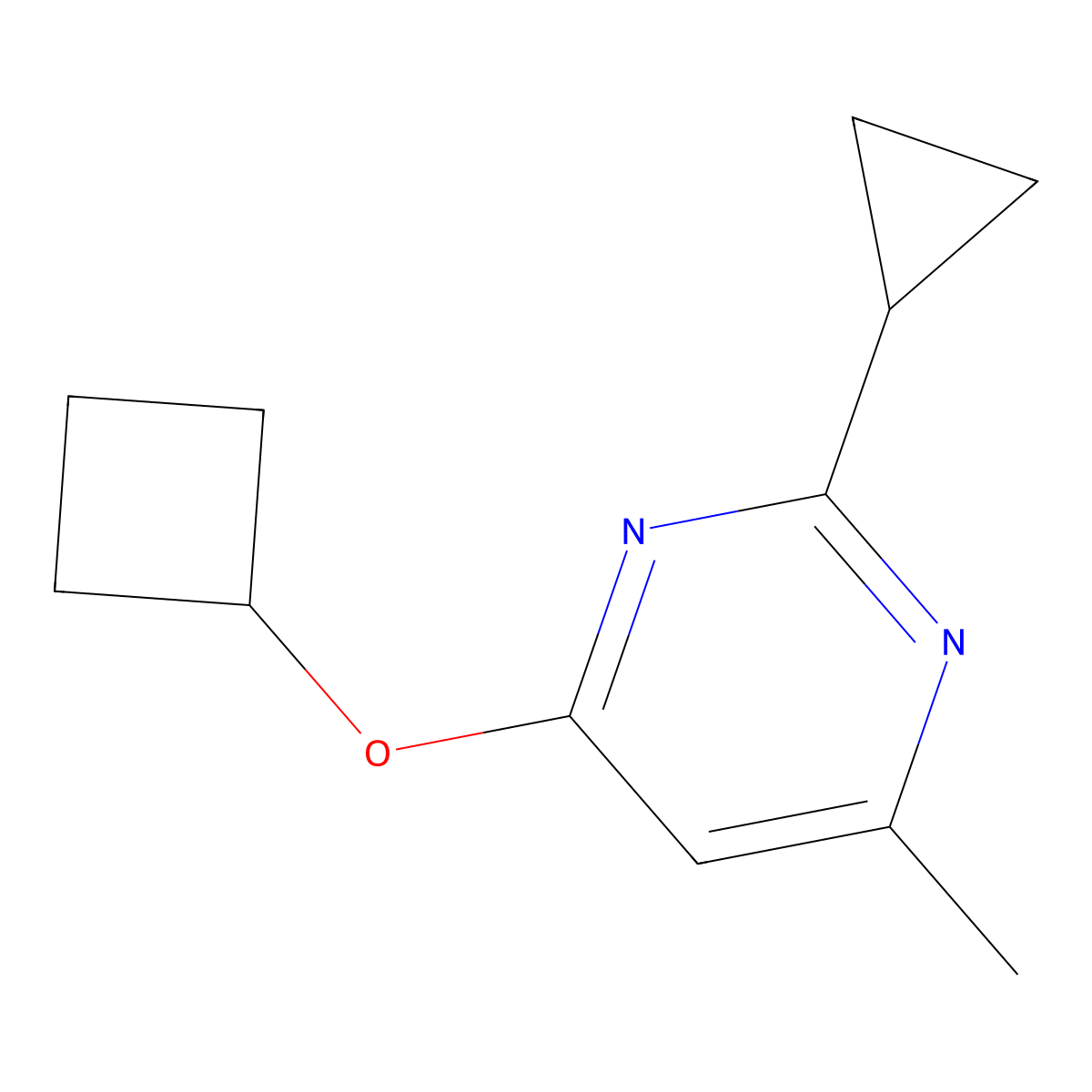 4-Cyclobutoxy-2-cyclopropyl-6-methylpyrimidine molecular structure, CAS 2189434-37-3