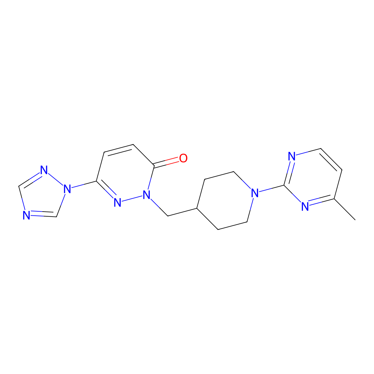 2-{[1-(4-methylpyrimidin-2-yl)piperidin-4-yl]methyl}-6-(1H-1,2,4-triazol-1-yl)-2,3-dihydropyridazin-3-one molecular structure, CAS 2189434-38-4