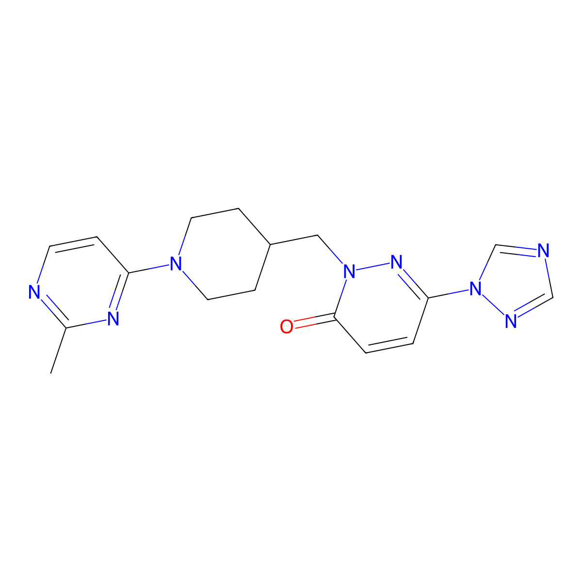 2-{[1-(2-methylpyrimidin-4-yl)piperidin-4-yl]methyl}-6-(1H-1,2,4-triazol-1-yl)-2,3-dihydropyridazin-3-one molecular structure, CAS 2189434-42-0