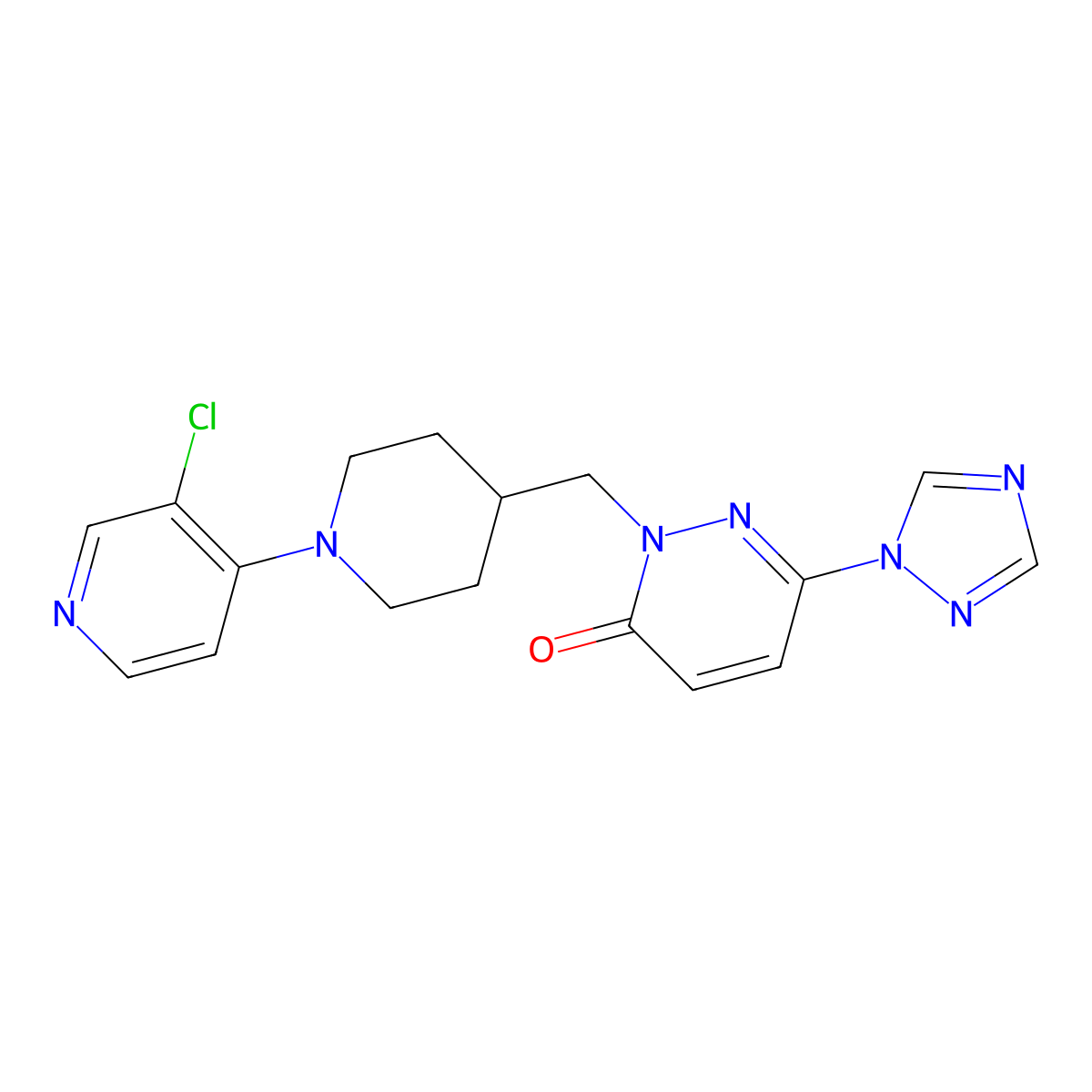 2-{[1-(3-chloropyridin-4-yl)piperidin-4-yl]methyl}-6-(1H-1,2,4-triazol-1-yl)-2,3-dihydropyridazin-3-one molecular structure, CAS 2189434-51-1