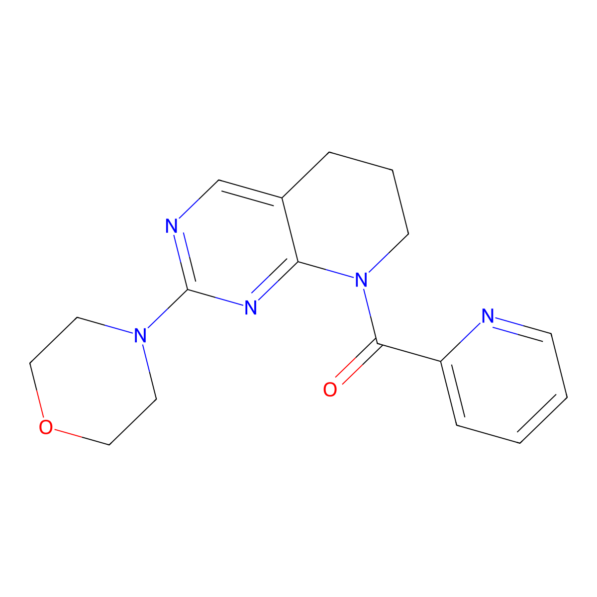 4-[8-(pyridine-2-carbonyl)-5H,6H,7H,8H-pyrido[2,3-d]pyrimidin-2-yl]morpholine molecular structure, CAS 2189434-53-3